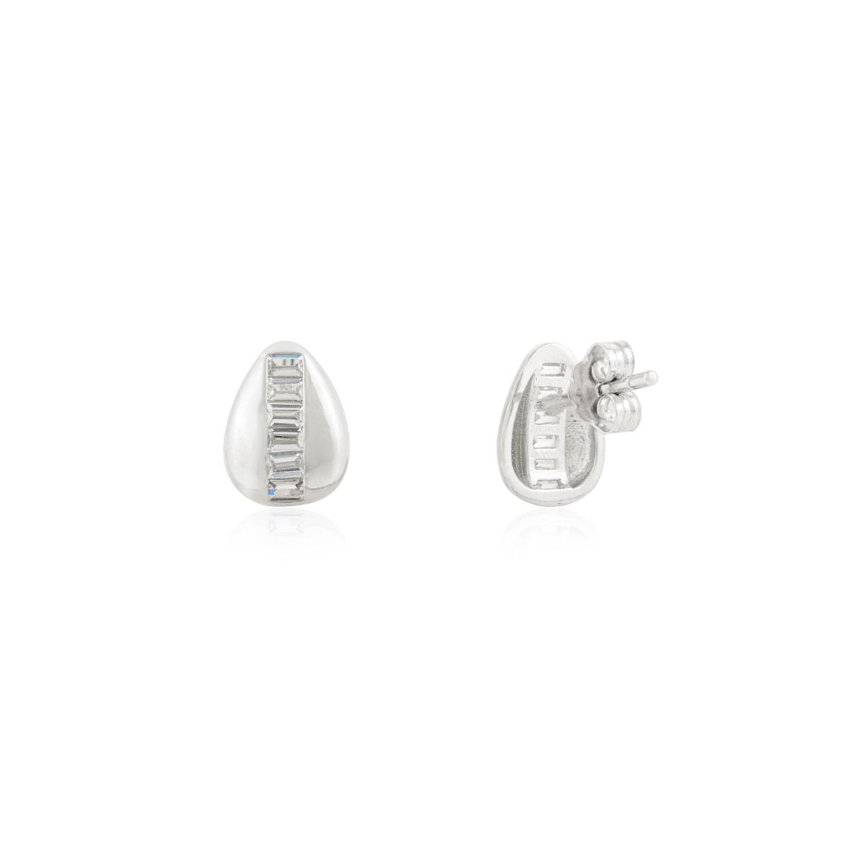925 Silver White CZ Tiny Stud Earrings