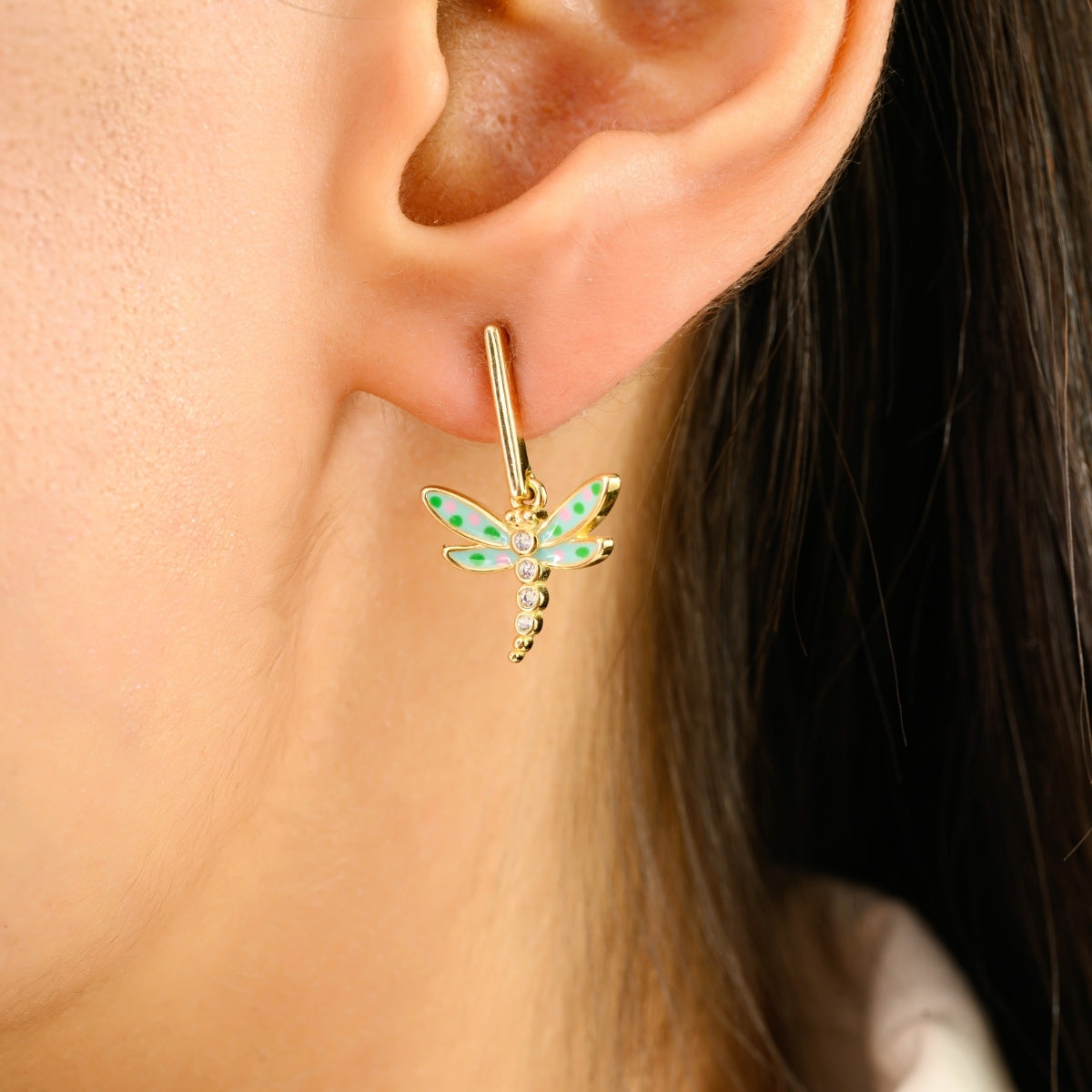 925 Silver Yellow Gold Plated Semi Hoop Earrings