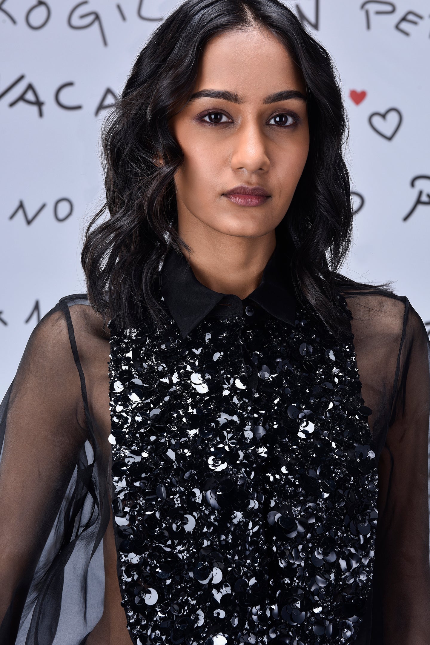 3D Sequence Collar Regular Fit Top - Black