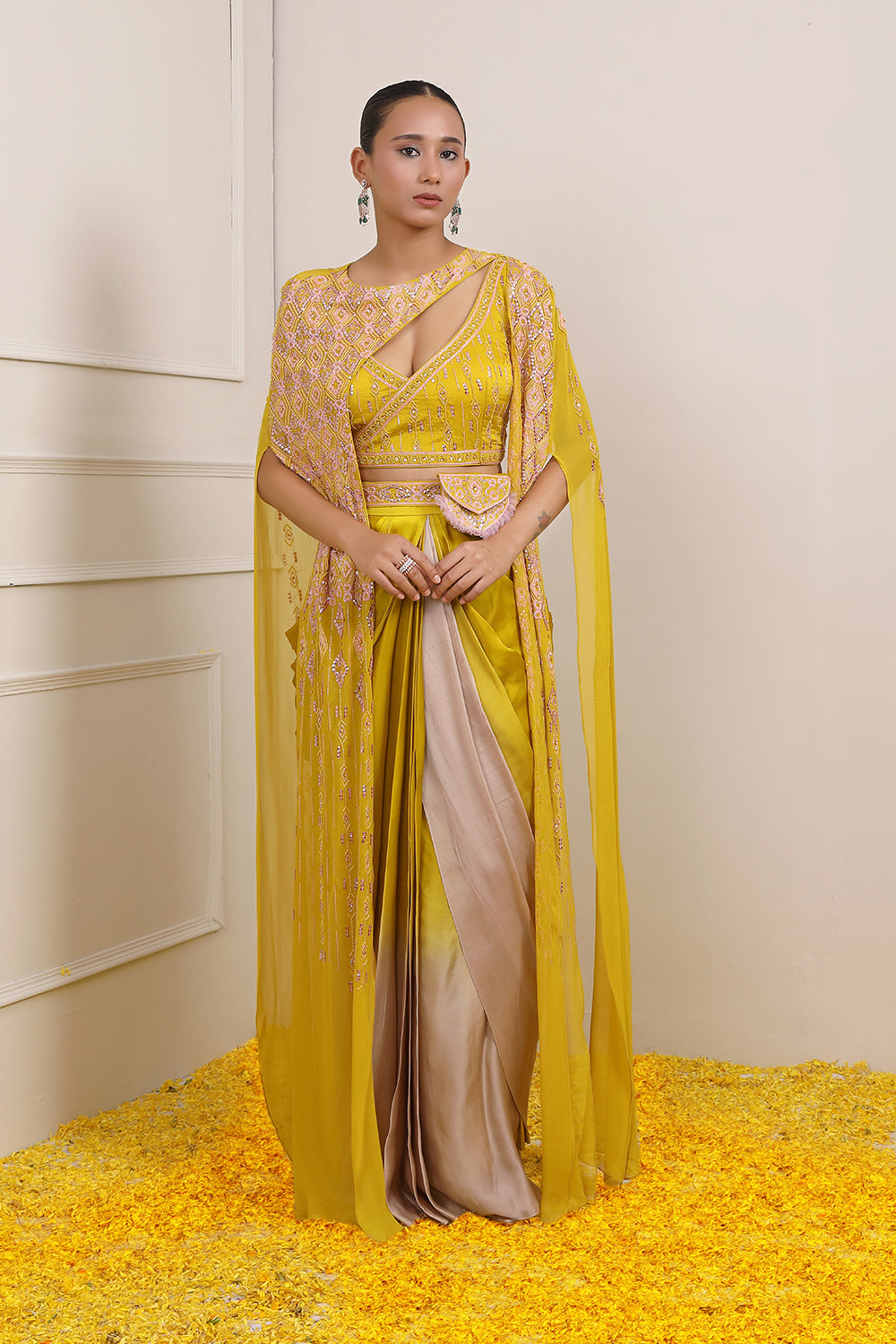 Syra Saree Cape Set - Auraya Fashion - Miku Kumar -