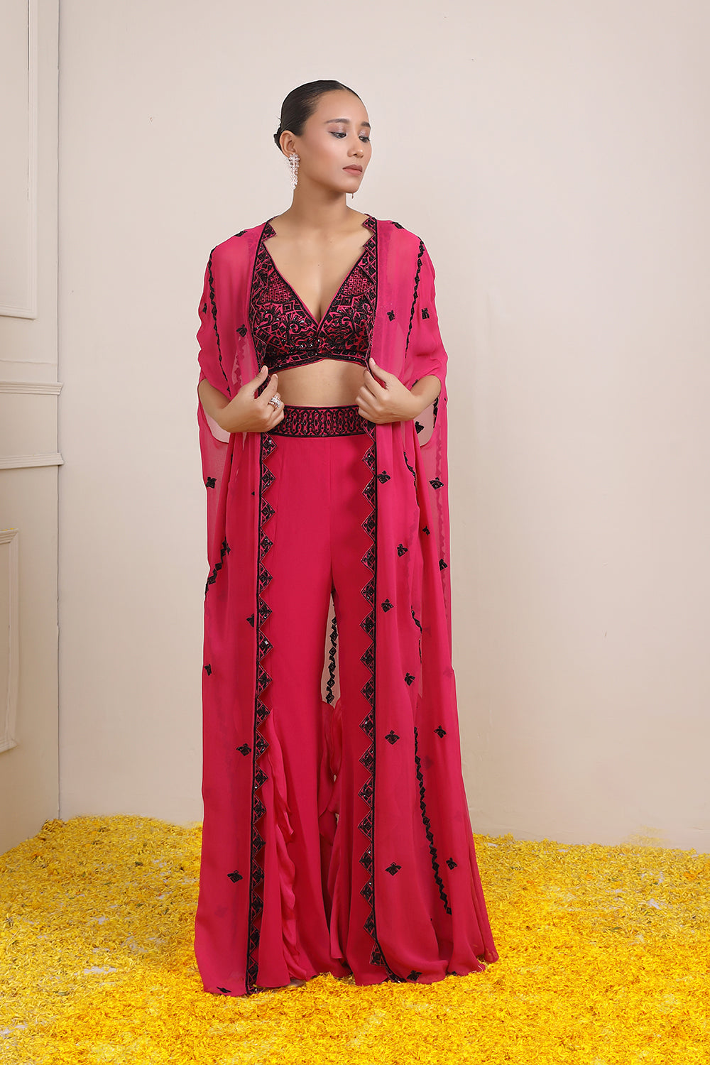 Elaya Sharara Cape Set - Auraya Fashion - Miku Kumar -