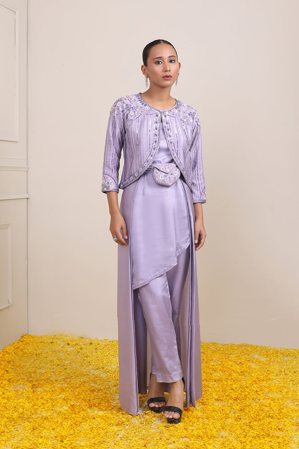 Rafia Cape Suit - Auraya Fashion - Miku Kumar -