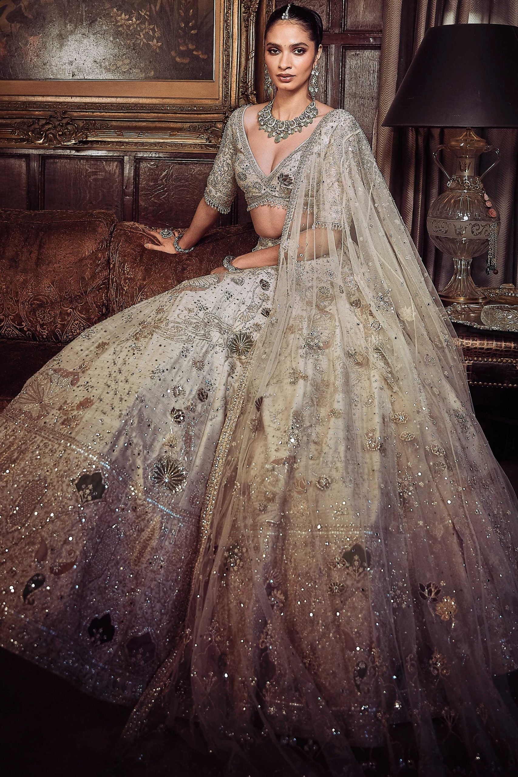 The Kamalbagh Aurum Ekru Lehenga