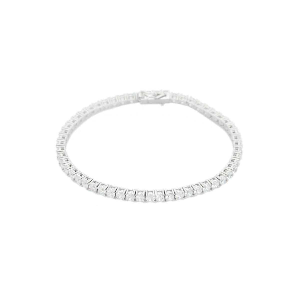 925 Silver Solitaire CZ Diamond Tennis Bracelet for Women