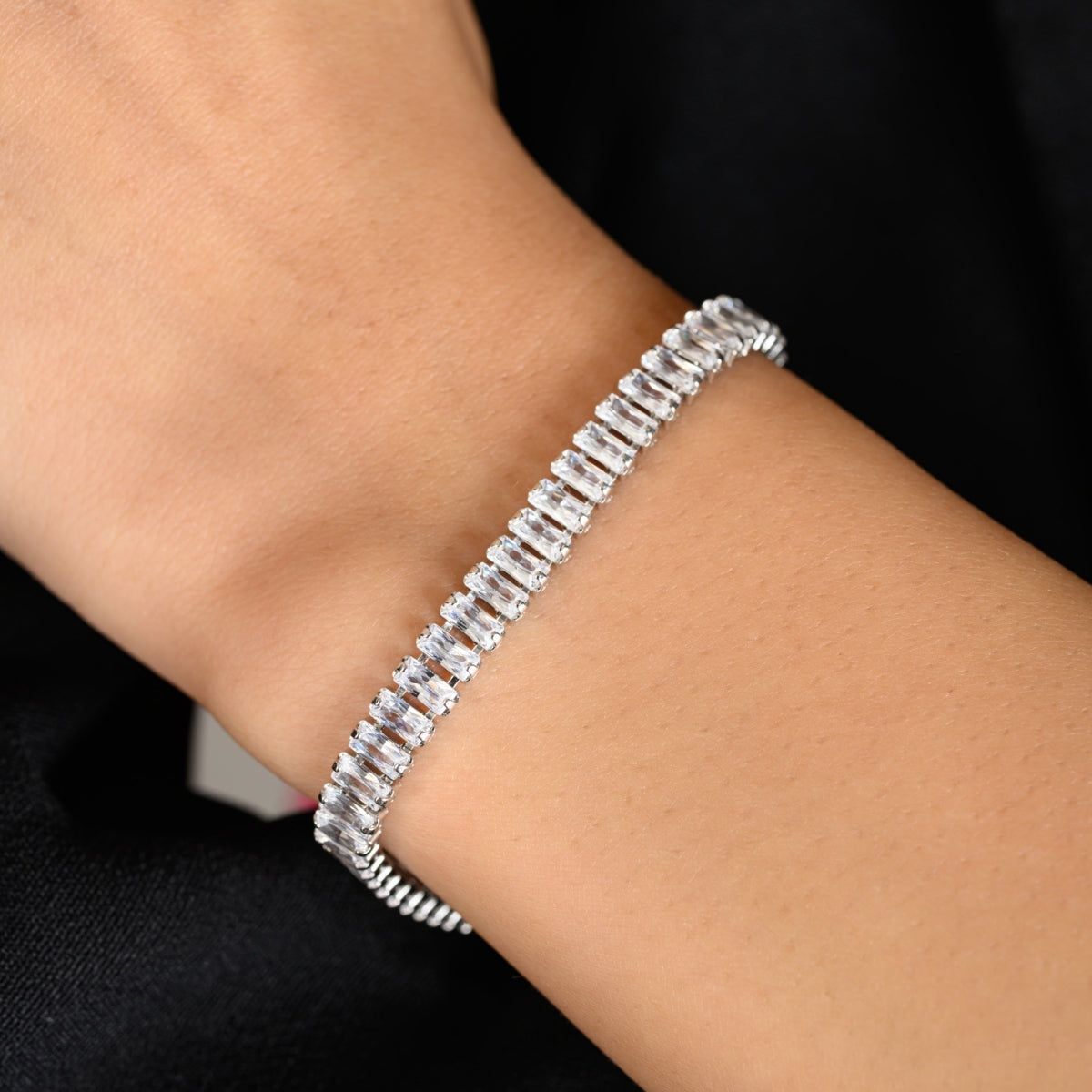 925 Silver White Gold Tennis Bracelet for Women