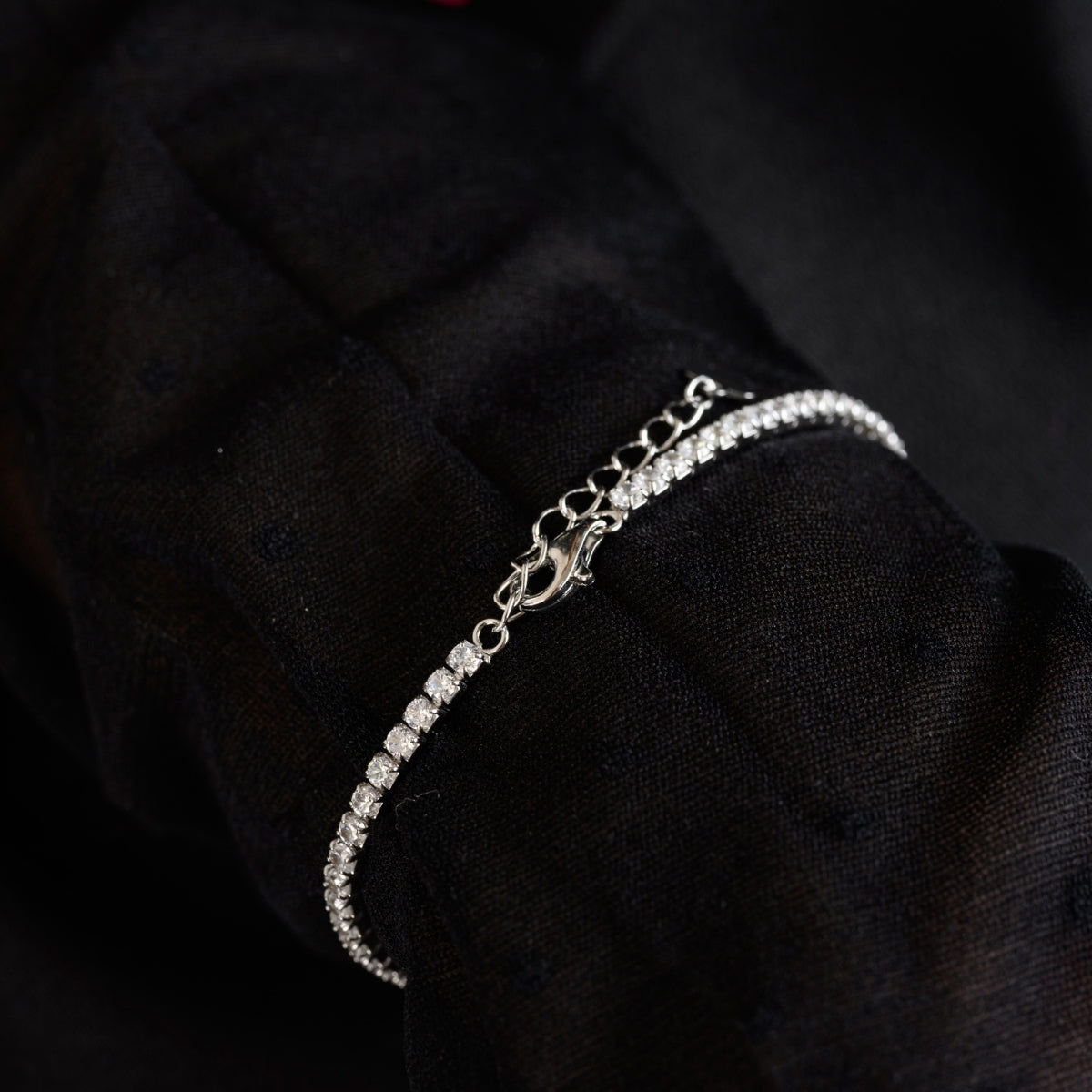925 Silver Tennis Bracelet - Oval Shape with Solitaire CZ Diamonds in Prong Settings