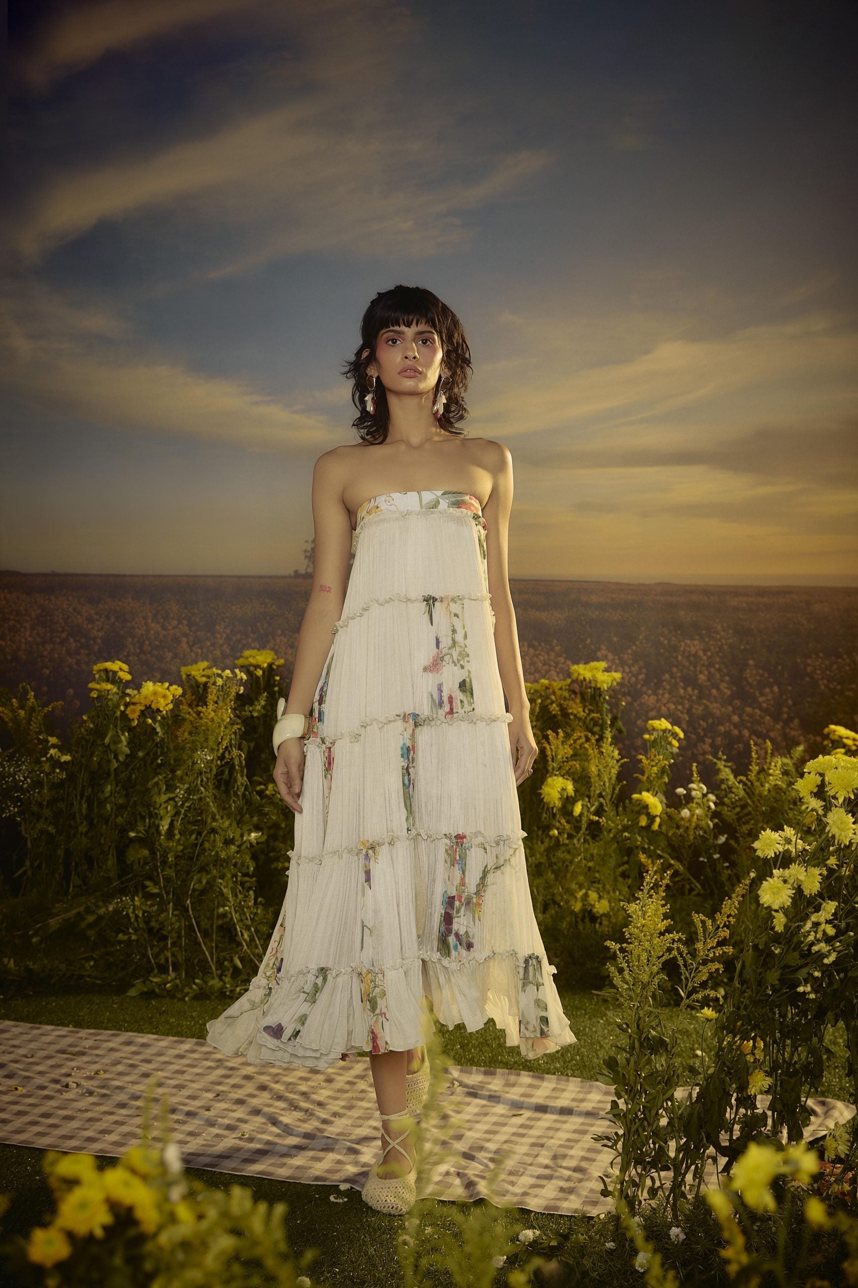 Three-Tiered Chiffon Dress Auraya Fashion Three-Tiered Chiffon Dress Auraya Fashion