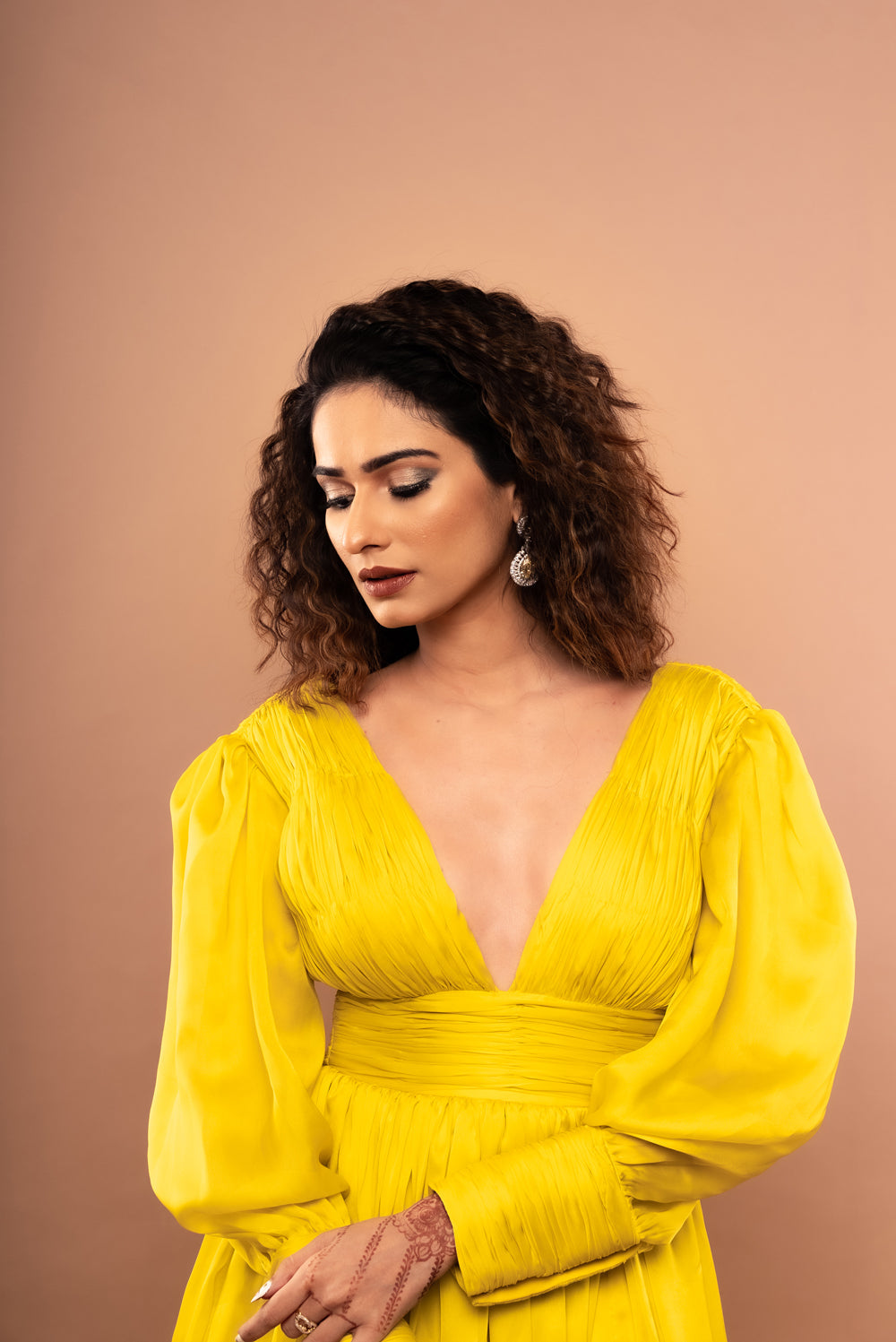 Lime Yellow Gown - Auraya Fashion -  - #tag1# - #tag2# - #tag3# - #tag3#