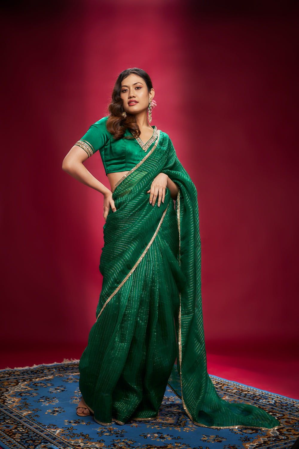 Green Organza
Gota Work Saree Set - Auraya Fashion - Ranbir Mukherjee - #tag1# - #tag2# - #tag3# - #tag3#
