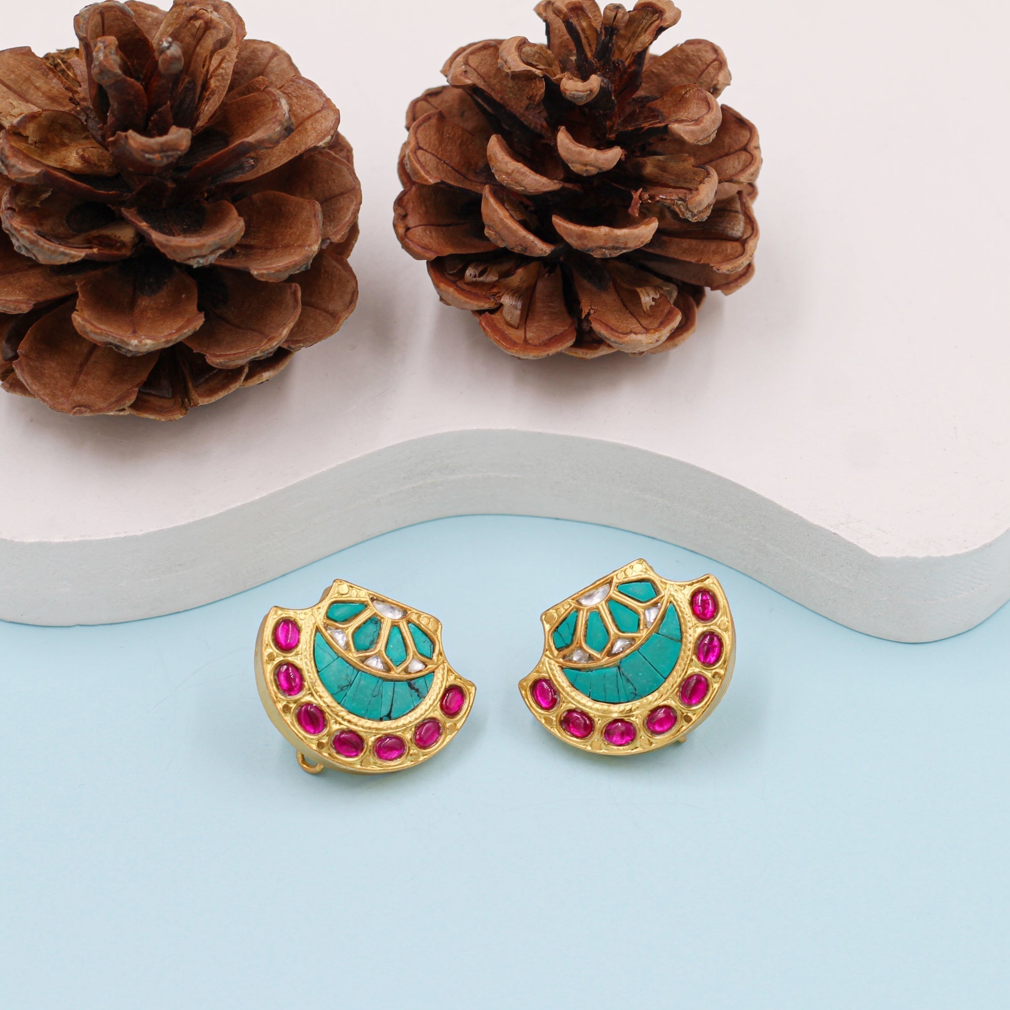 Designer Silver Earrings, Exquisitely 24K Gold-Plated