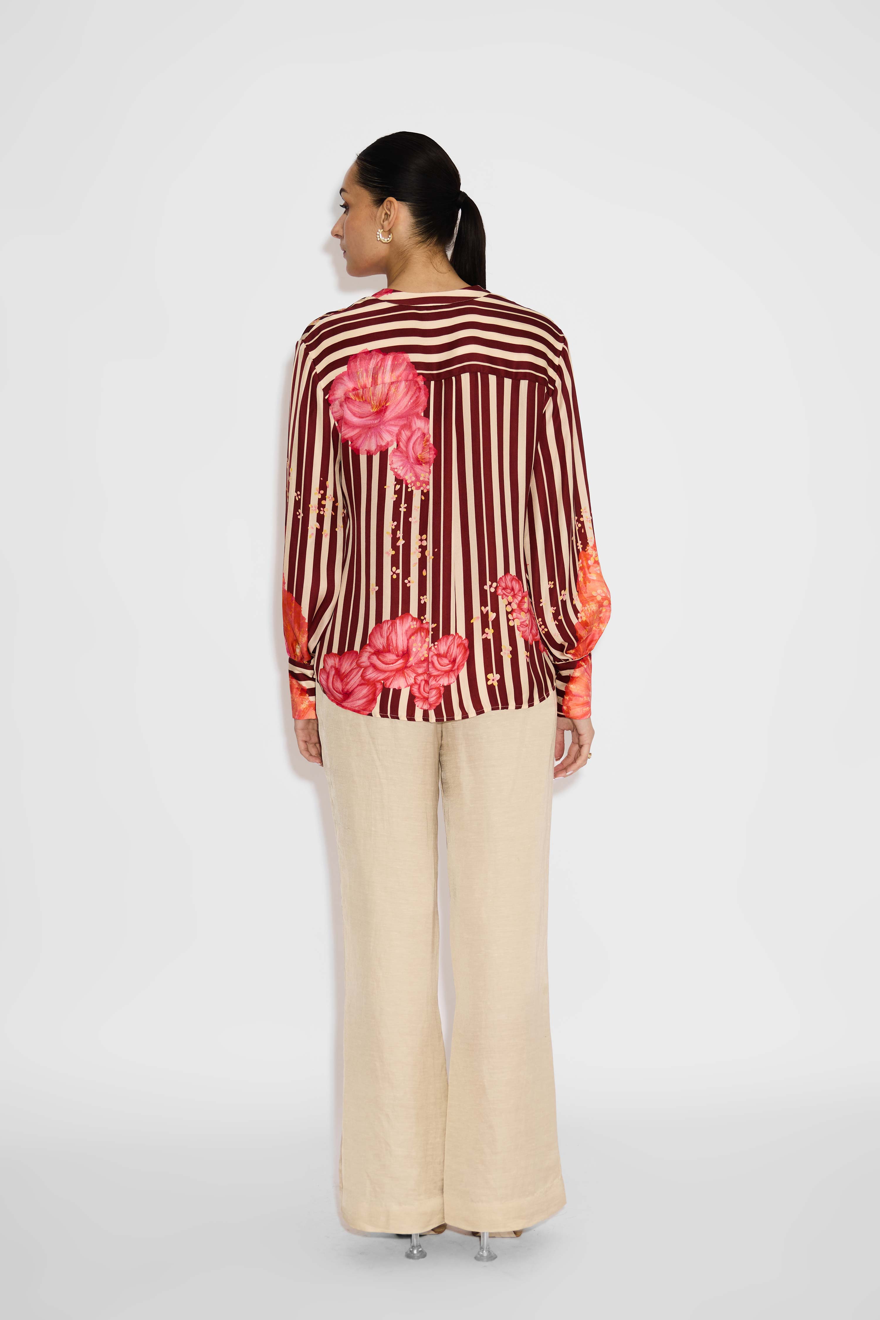 Dune Color Stripe Floral Shirt