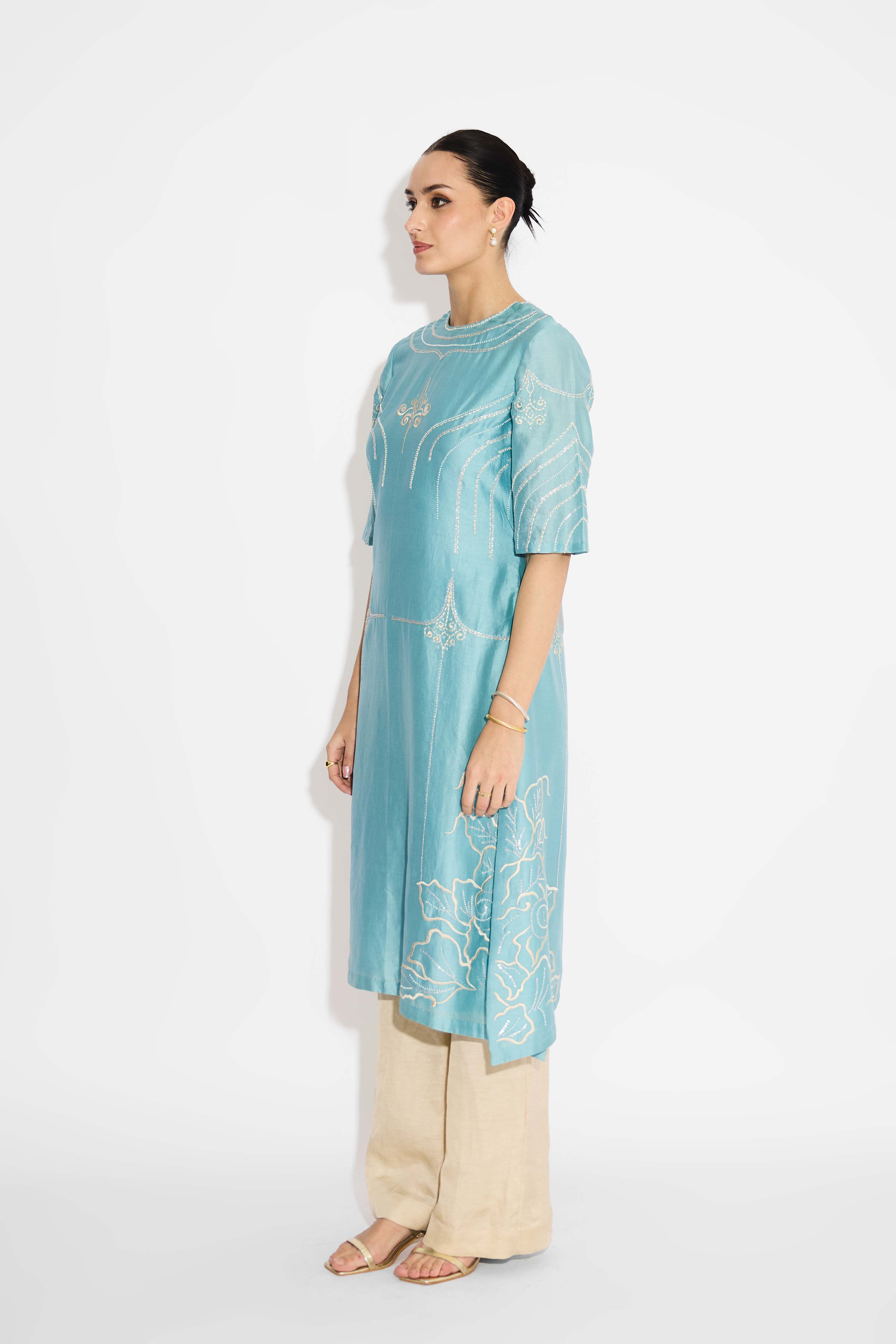 Aqua flare kurta
