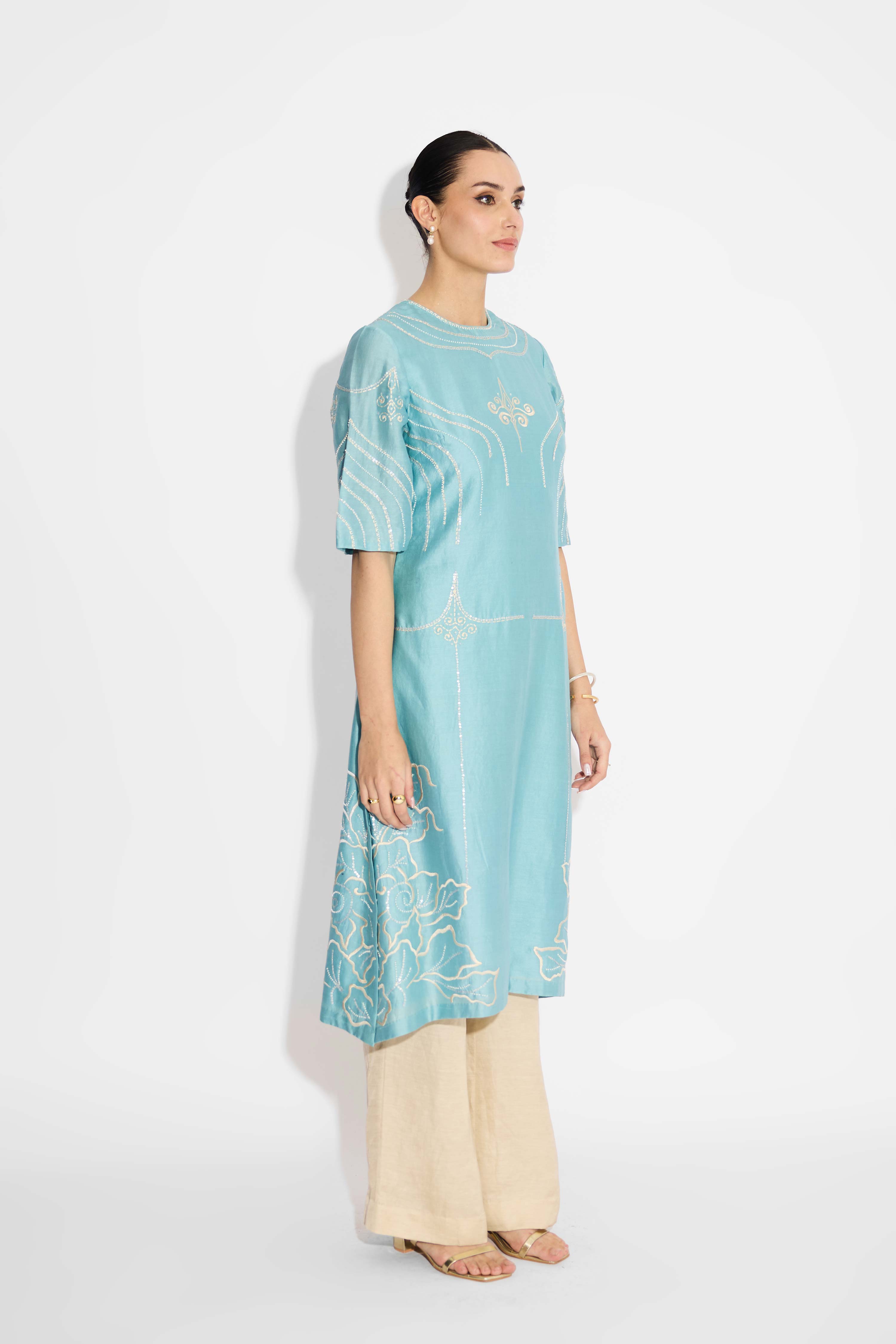 Aqua flare kurta