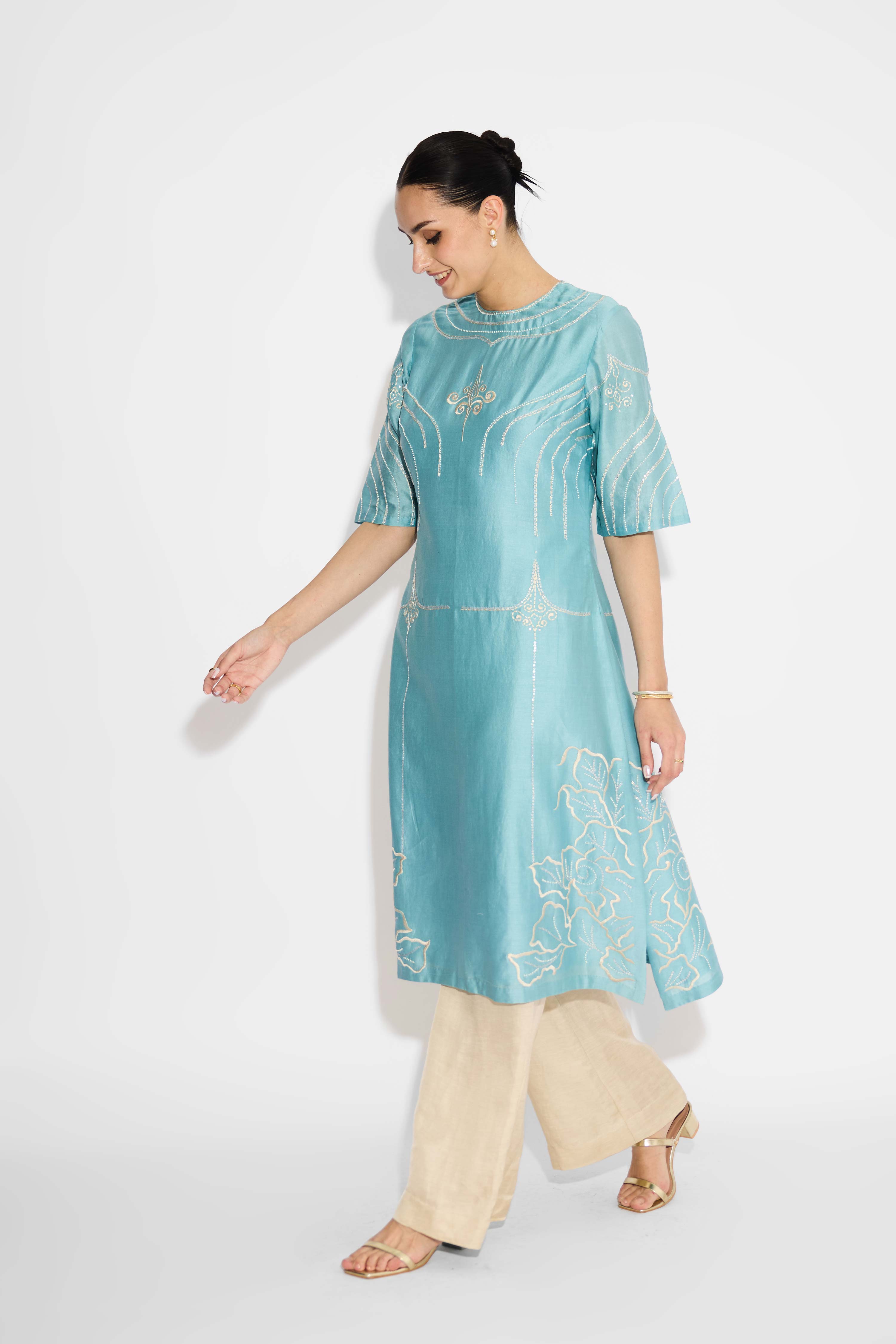 Aqua flare kurta