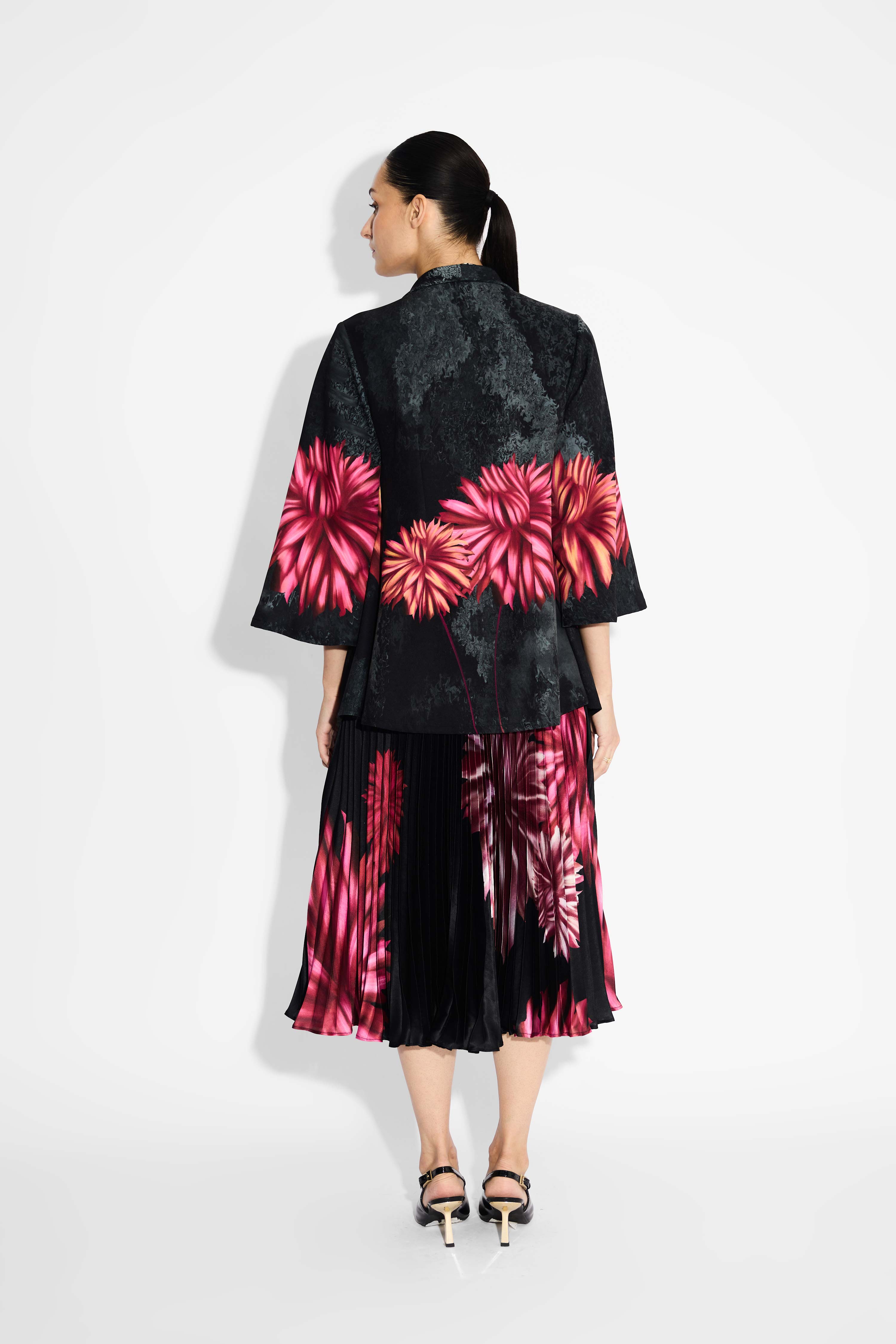 Floral Sunrise Pleated Skirt