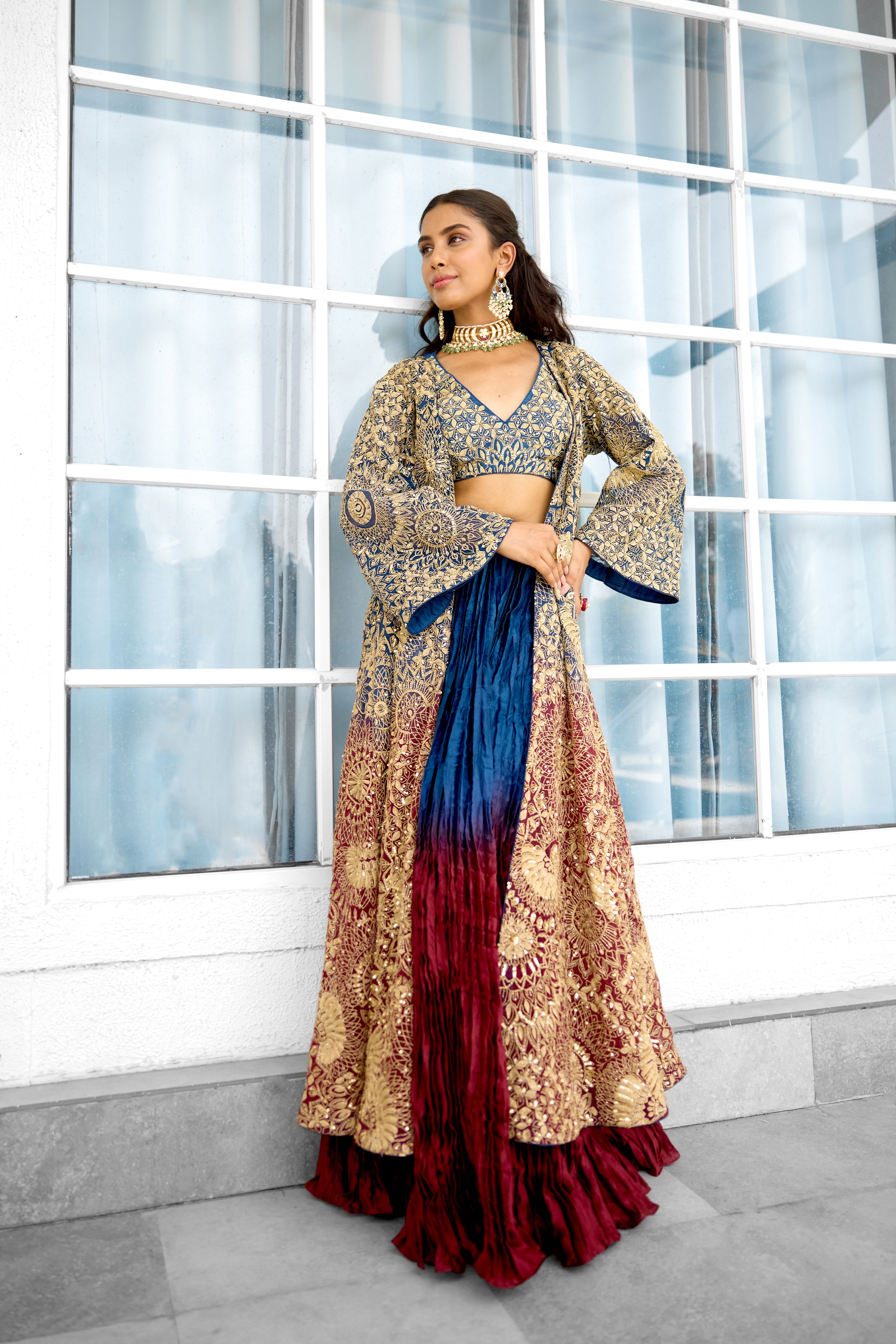 Scarlet Desire Women wear Cape skirt set