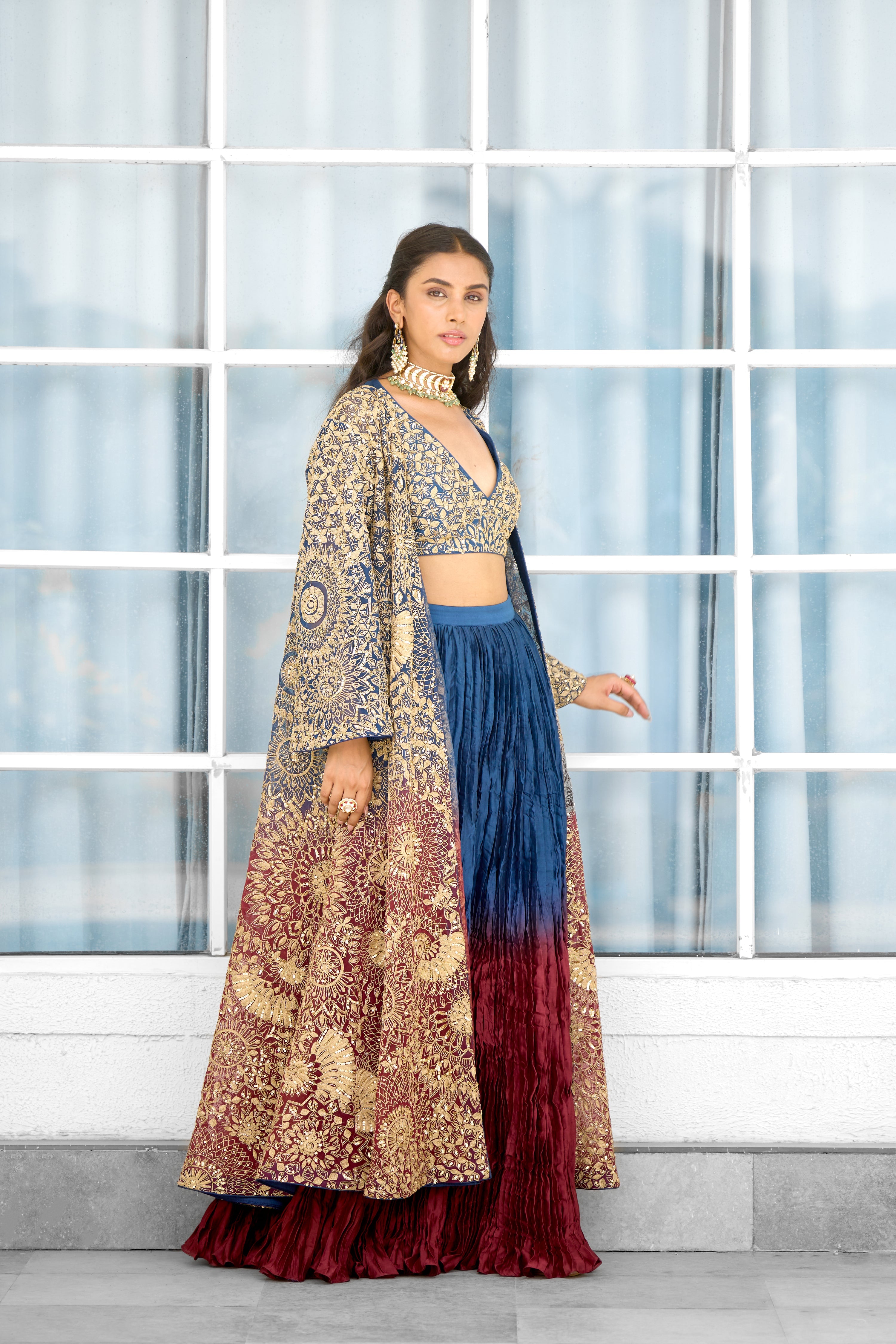 Scarlet Desire Women wear Cape skirt set