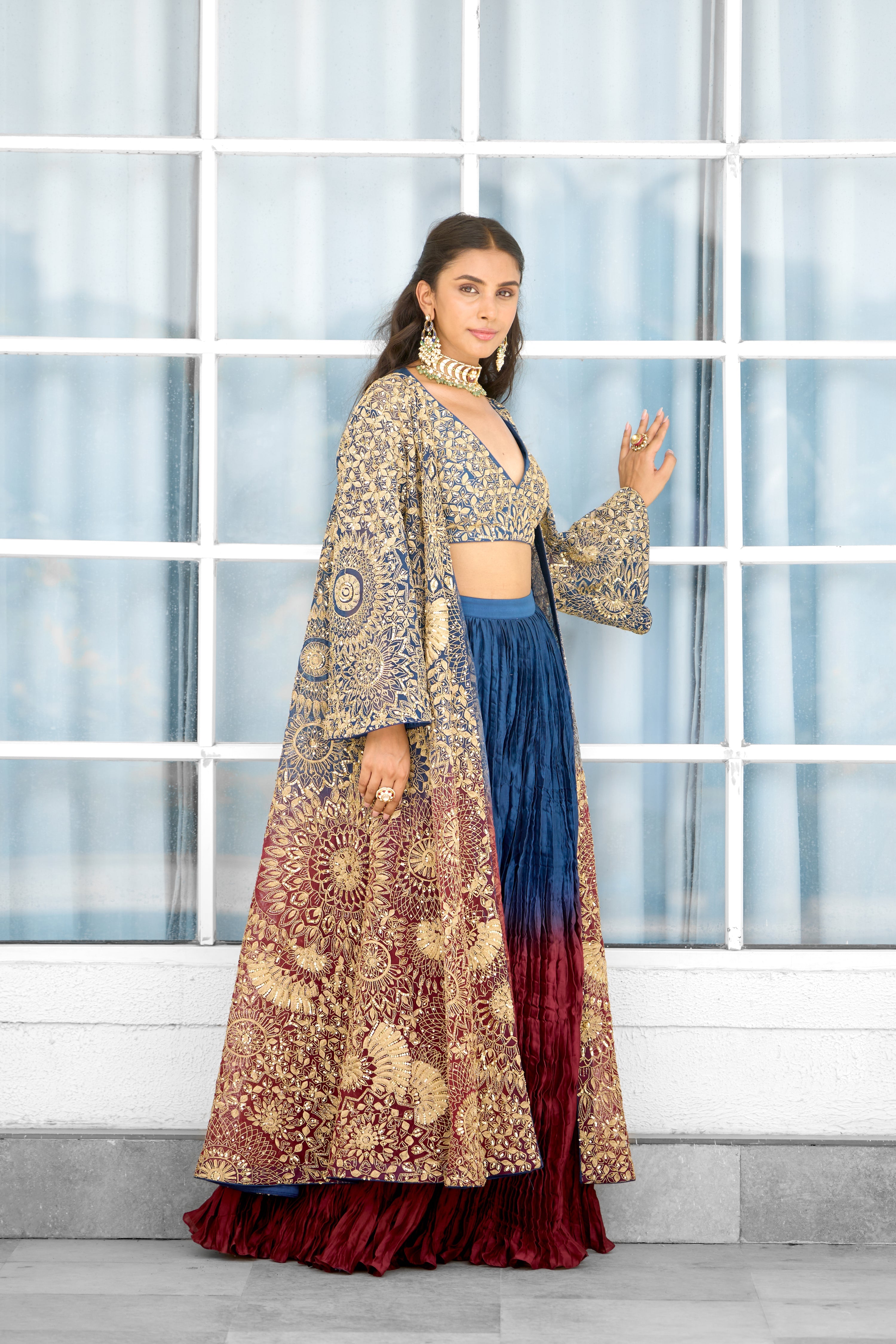 Scarlet Desire Women wear Cape skirt set