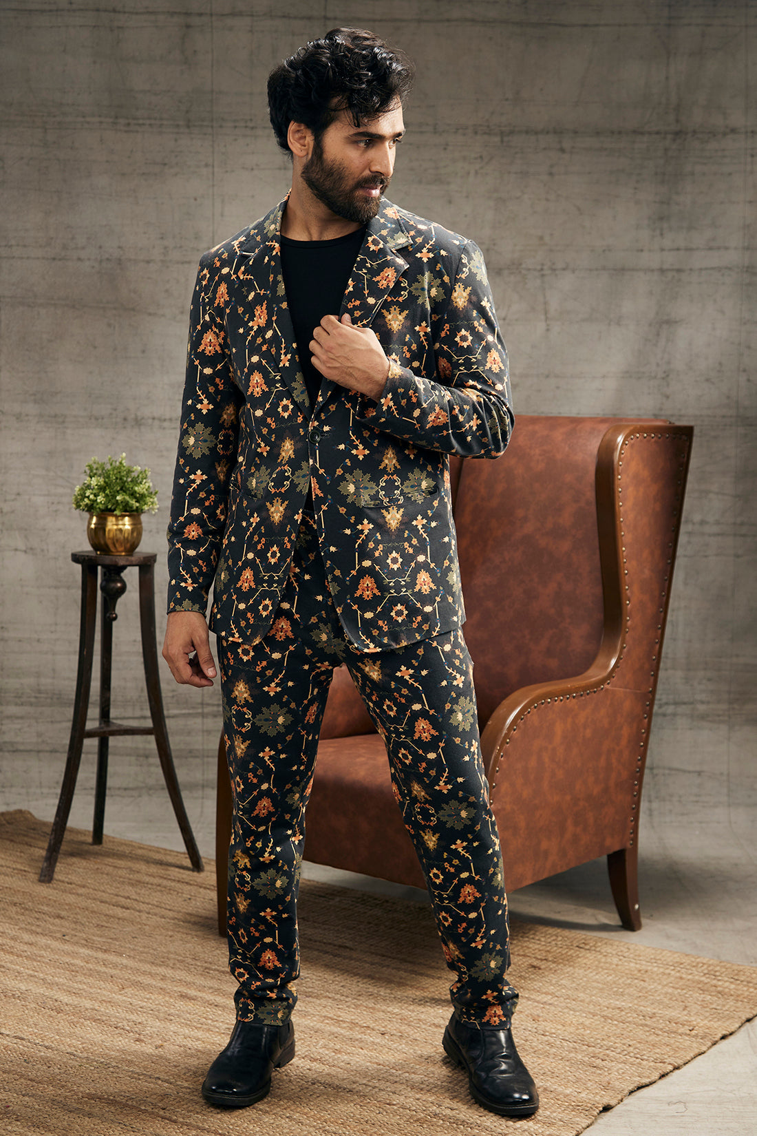 Image of Zahra Printed Blazer Set