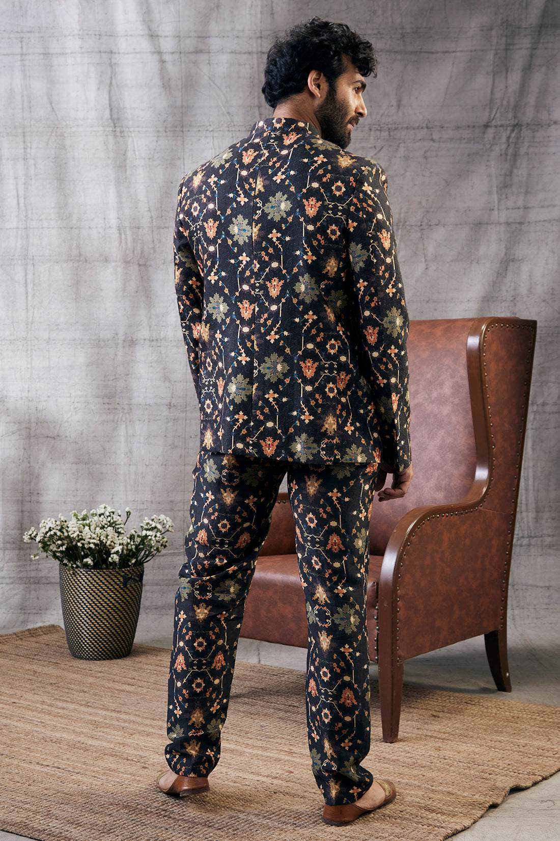 Image of Zahra Printed Bandhgala Set