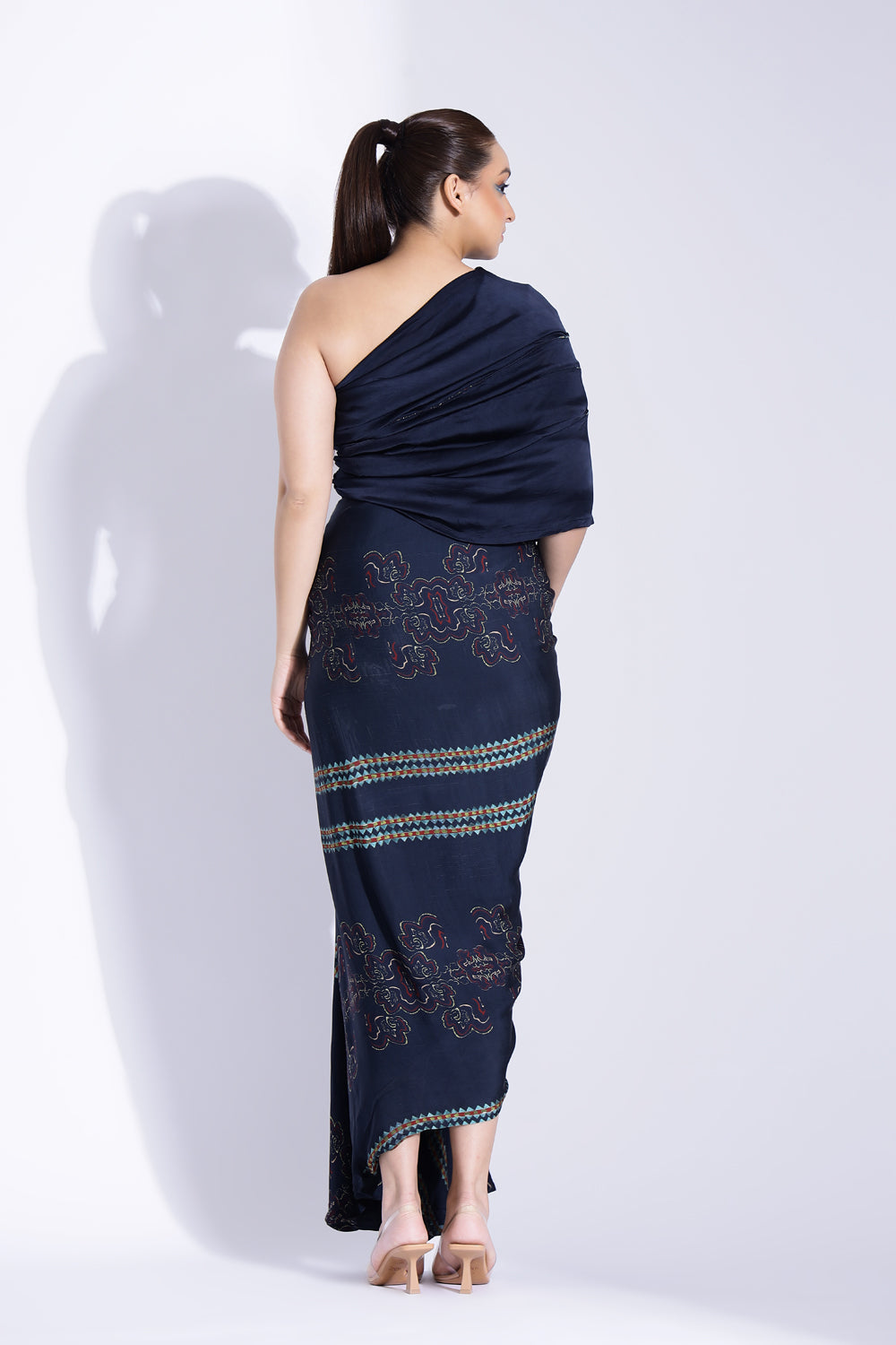 One- Shoulder Drape Gown - Auraya Fashion -  - #tag1# - #tag2# - #tag3# - #tag3#