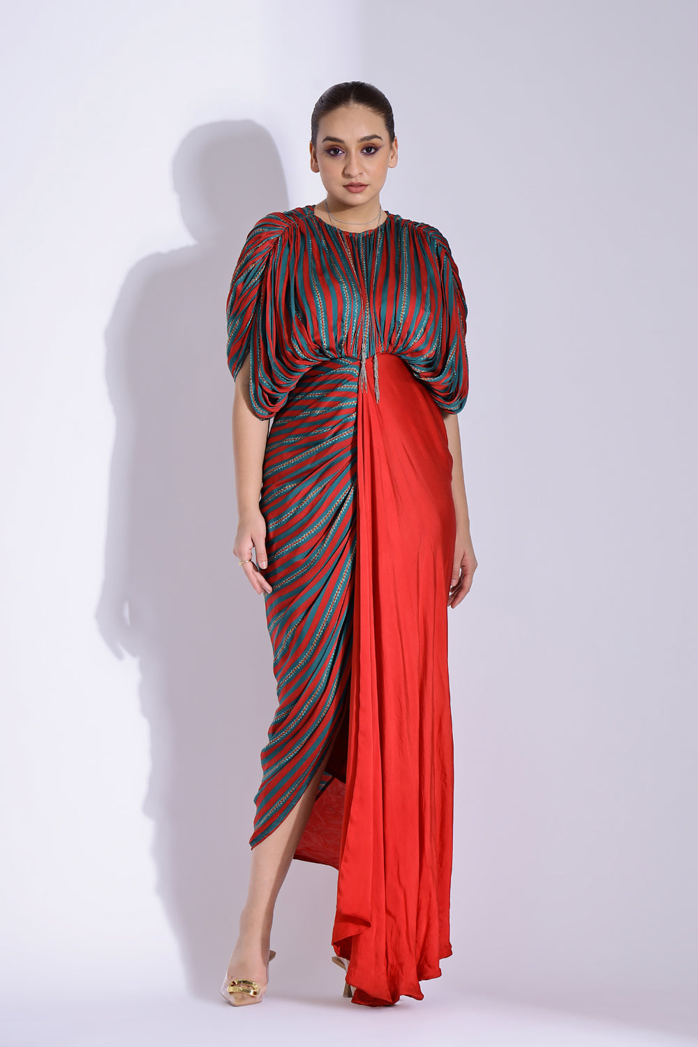 Hand Draped Kaftan Gown - Auraya Fashion - Studio Surbhi - #tag1# - #tag2# - #tag3# - #tag3#