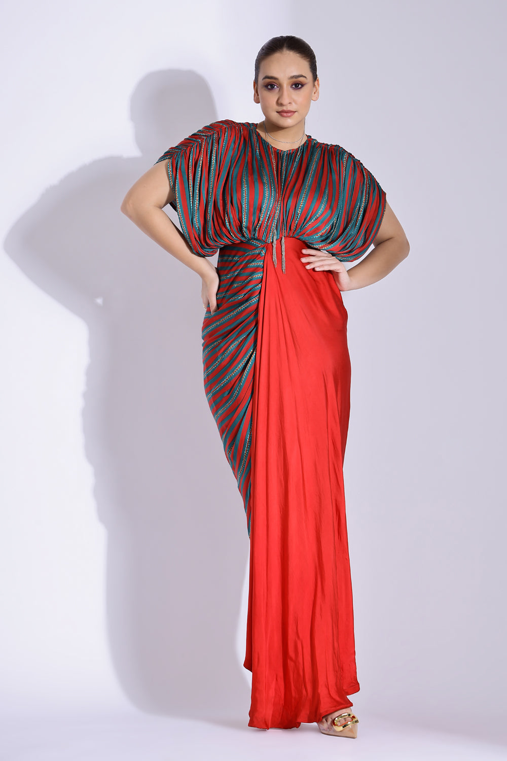 Hand Draped Kaftan Gown - Auraya Fashion -  - #tag1# - #tag2# - #tag3# - #tag3#