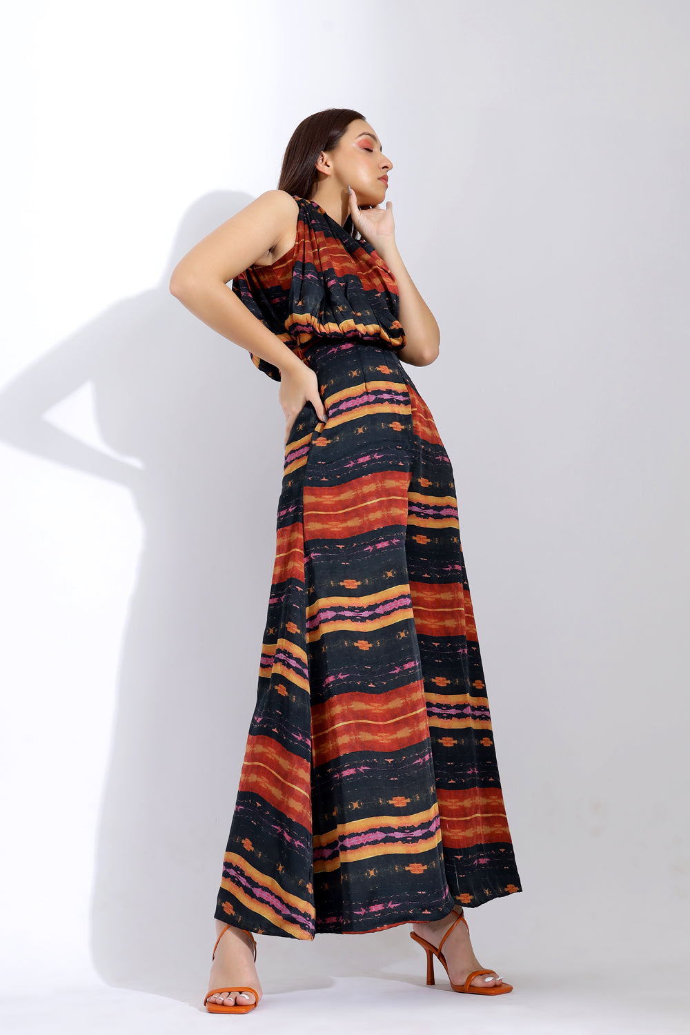 One Shoulder Drape Jumpsuit - Auraya Fashion -  - #tag1# - #tag2# - #tag3# - #tag3#