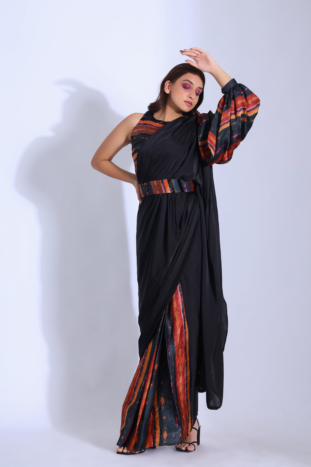 Saree With A Sleeve - Auraya Fashion -  - #tag1# - #tag2# - #tag3# - #tag3#