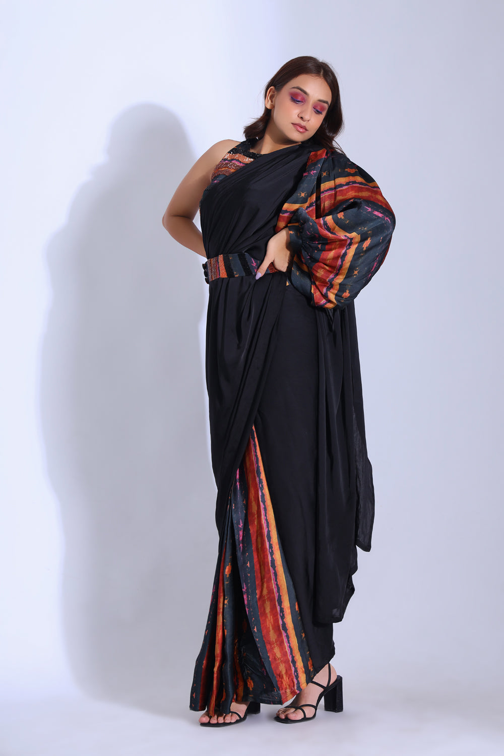 Saree With A Sleeve - Auraya Fashion -  - #tag1# - #tag2# - #tag3# - #tag3#