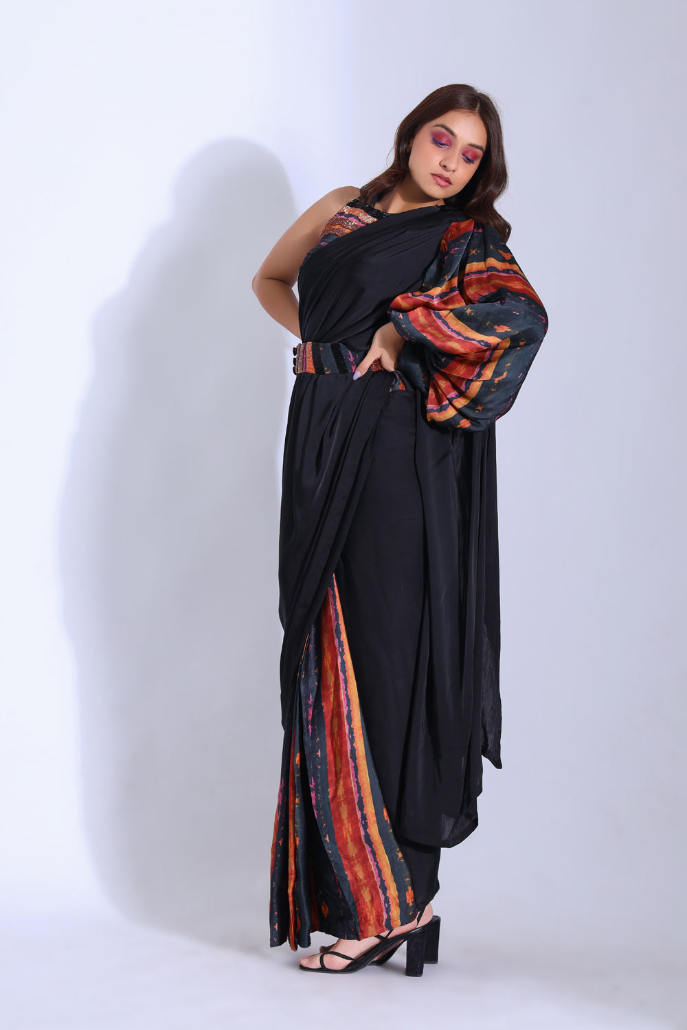 Saree With A Sleeve - Auraya Fashion -  - #tag1# - #tag2# - #tag3# - #tag3#