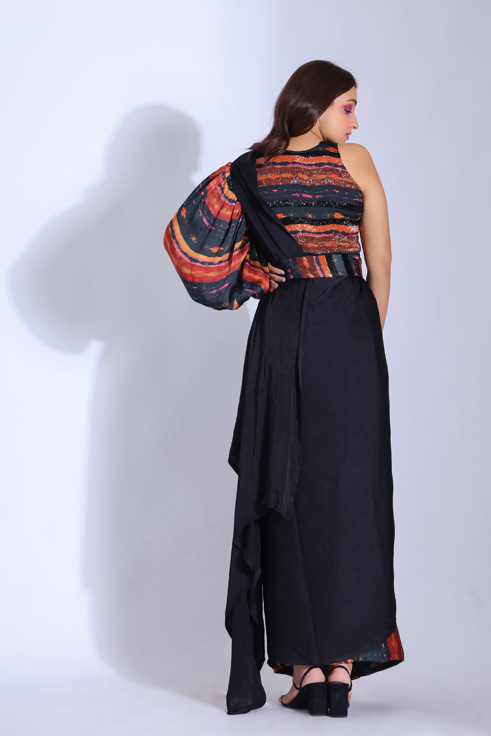 Saree With A Sleeve - Auraya Fashion -  - #tag1# - #tag2# - #tag3# - #tag3#