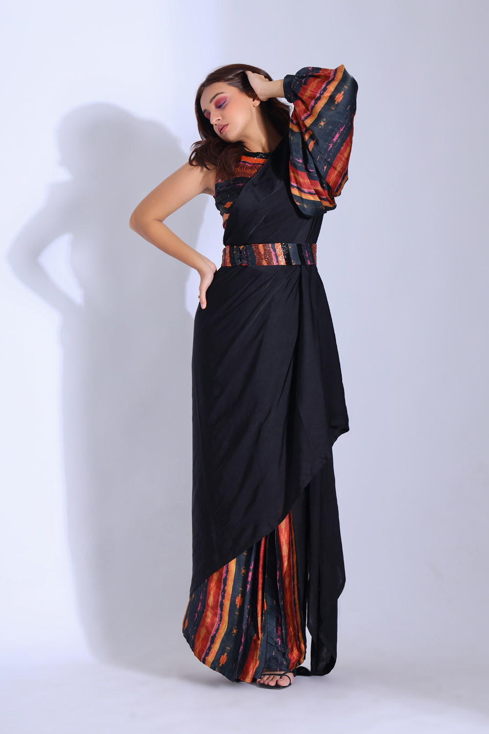 Saree With A Sleeve - Auraya Fashion -  - #tag1# - #tag2# - #tag3# - #tag3#