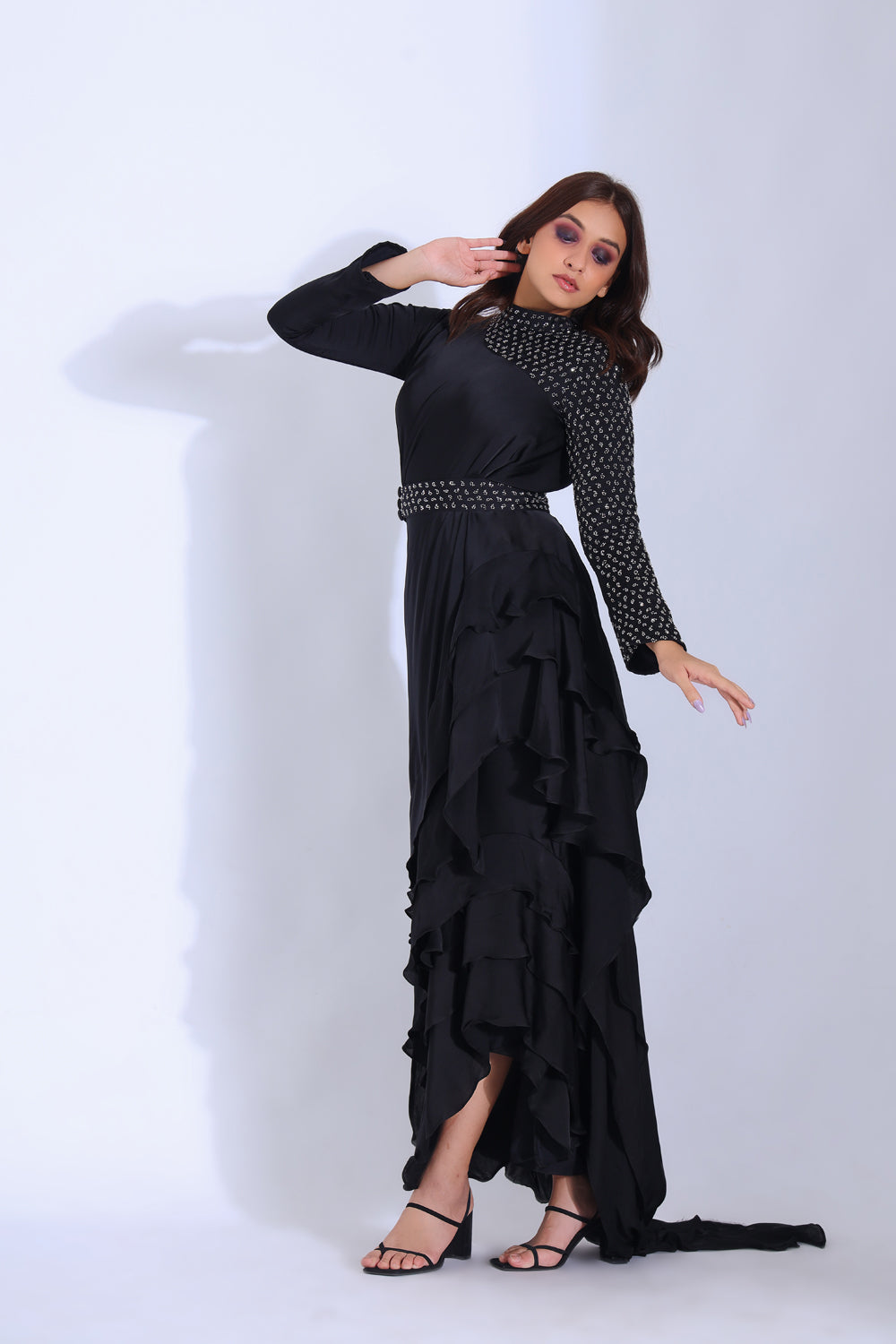 Saree With A Blouse Attached To The Pallu - Auraya Fashion - Studio Surbhi - #tag1# - #tag2# - #tag3# - #tag3#