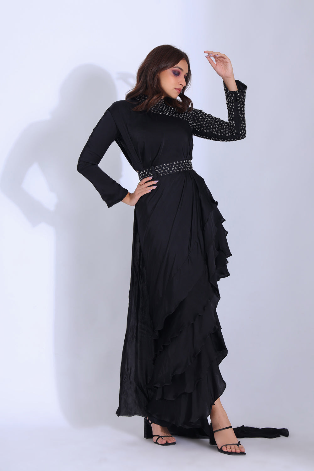 Saree With A Blouse Attached To The Pallu - Auraya Fashion -  - #tag1# - #tag2# - #tag3# - #tag3#