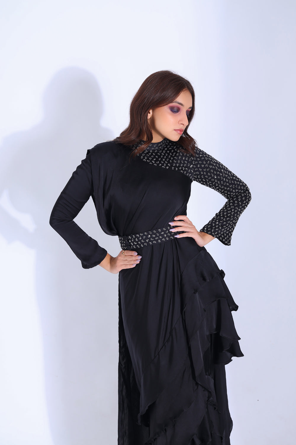 Saree With A Blouse Attached To The Pallu - Auraya Fashion -  - #tag1# - #tag2# - #tag3# - #tag3#