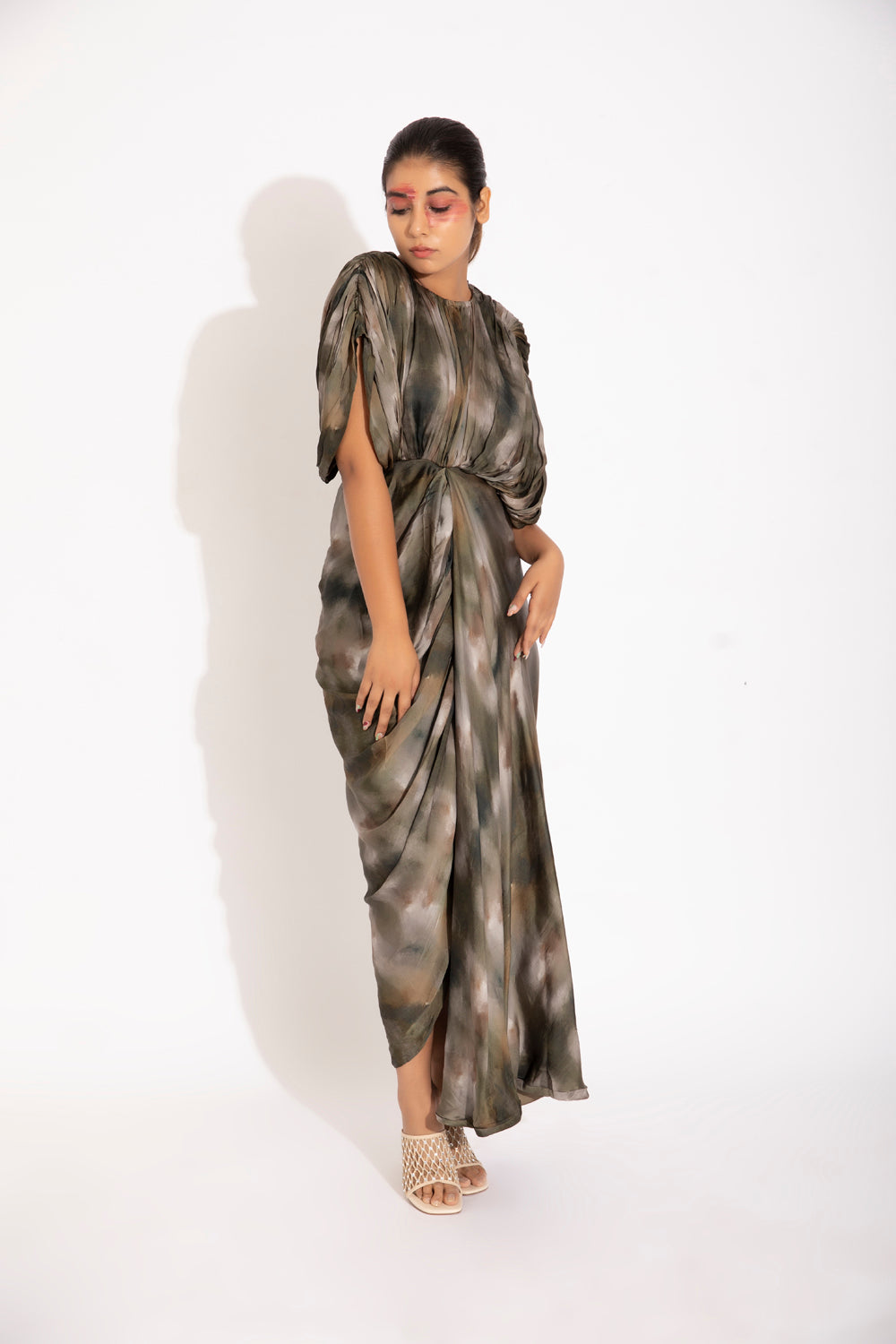 Hand Draped Khaftan Gown - Auraya Fashion -  - #tag1# - #tag2# - #tag3# - #tag3#