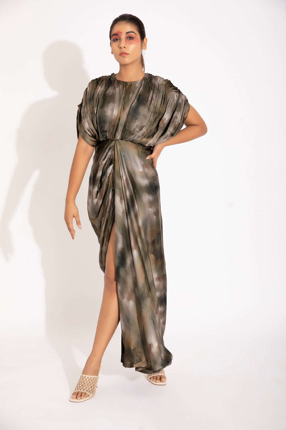 Hand Draped Khaftan Gown - Auraya Fashion -  - #tag1# - #tag2# - #tag3# - #tag3#