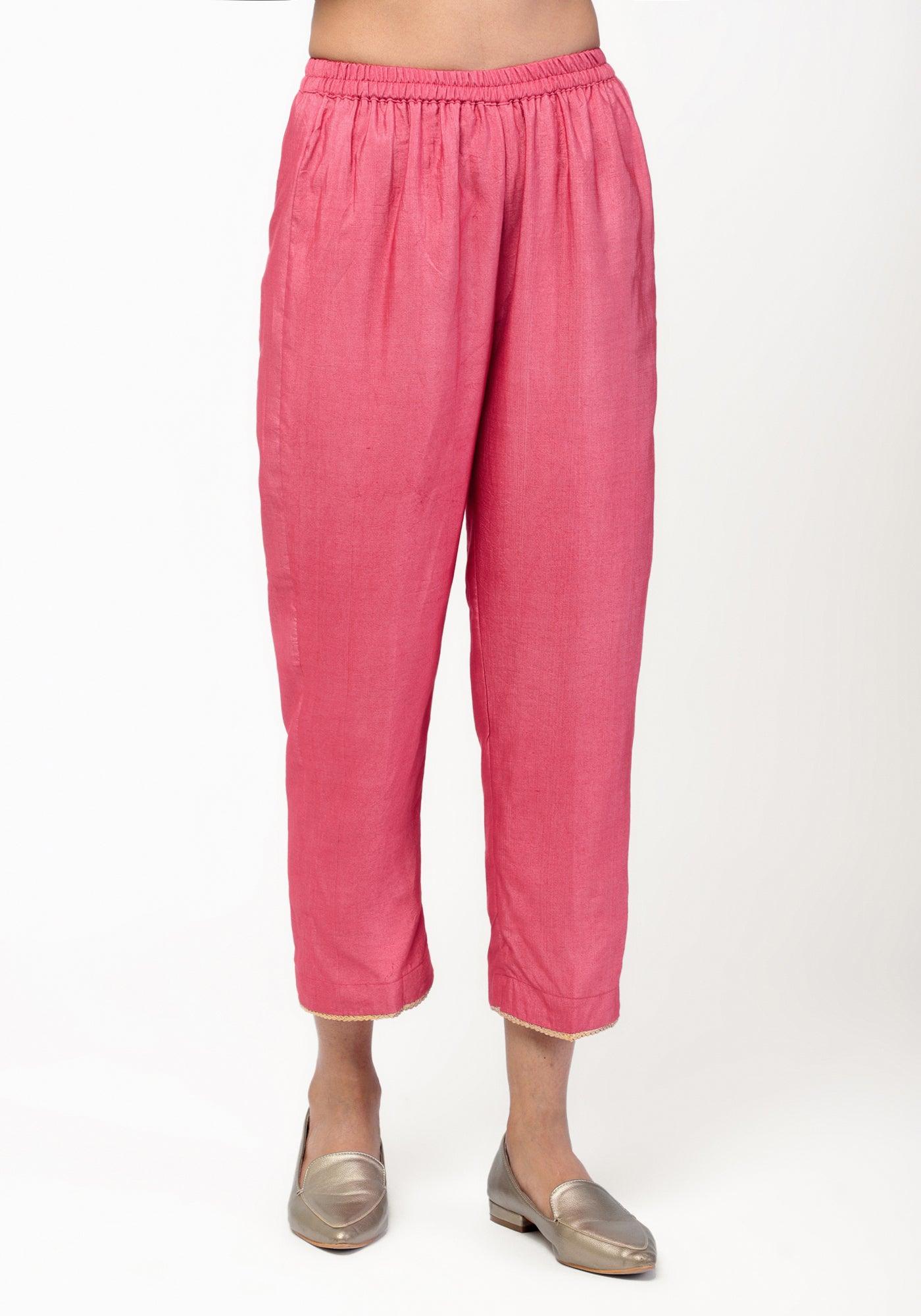 Peach Cotton Silk Pant - trueBrowns