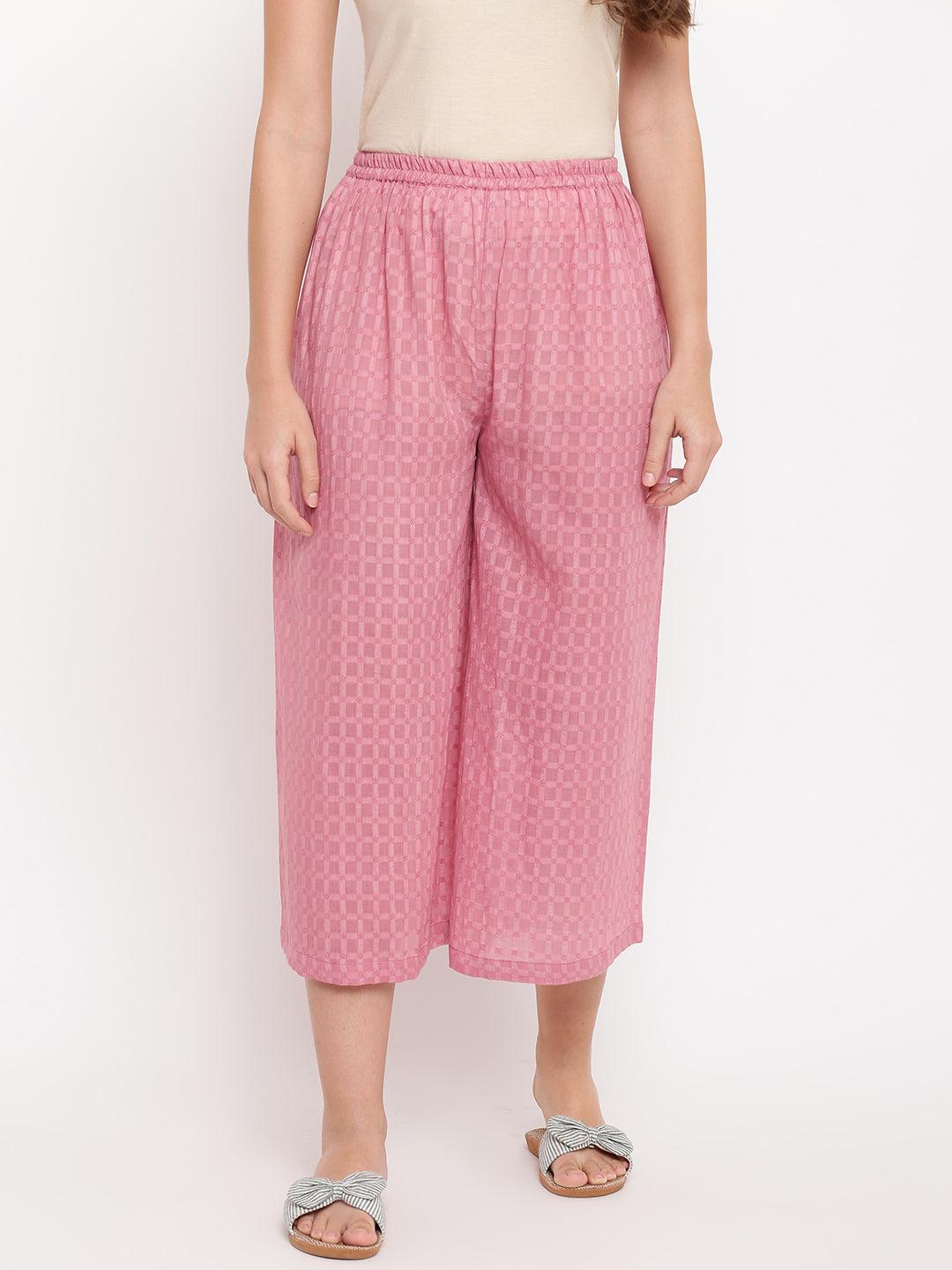 Pink Dobby Palazzo - trueBrowns
