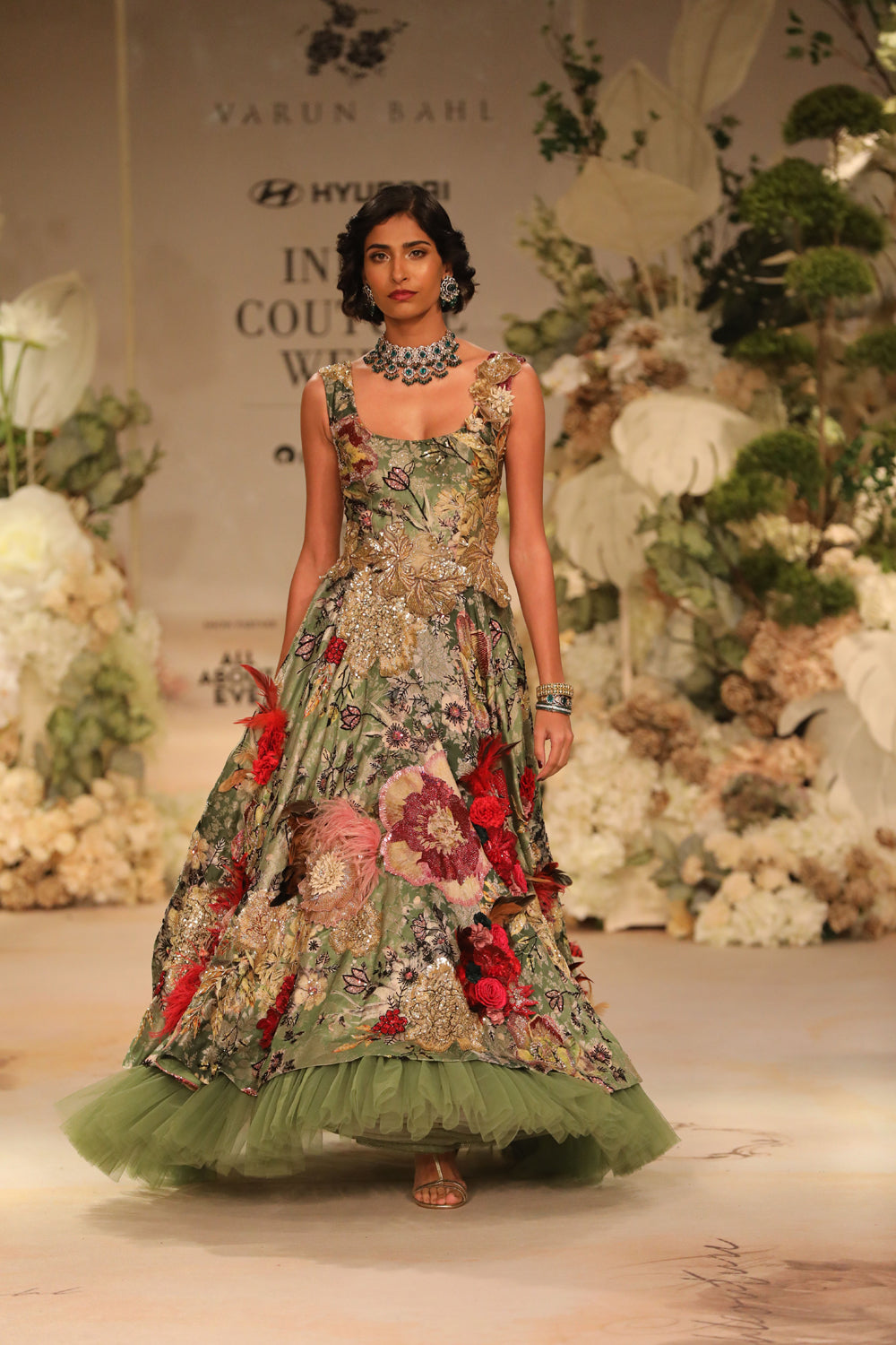 Kelly Green Corsage Gown