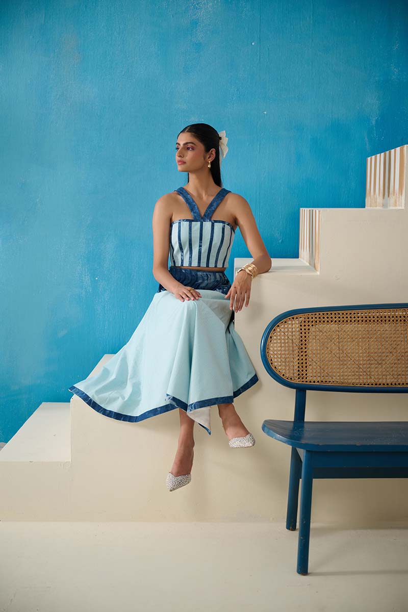 DAVIS DENIM GINGHAM SKIRT