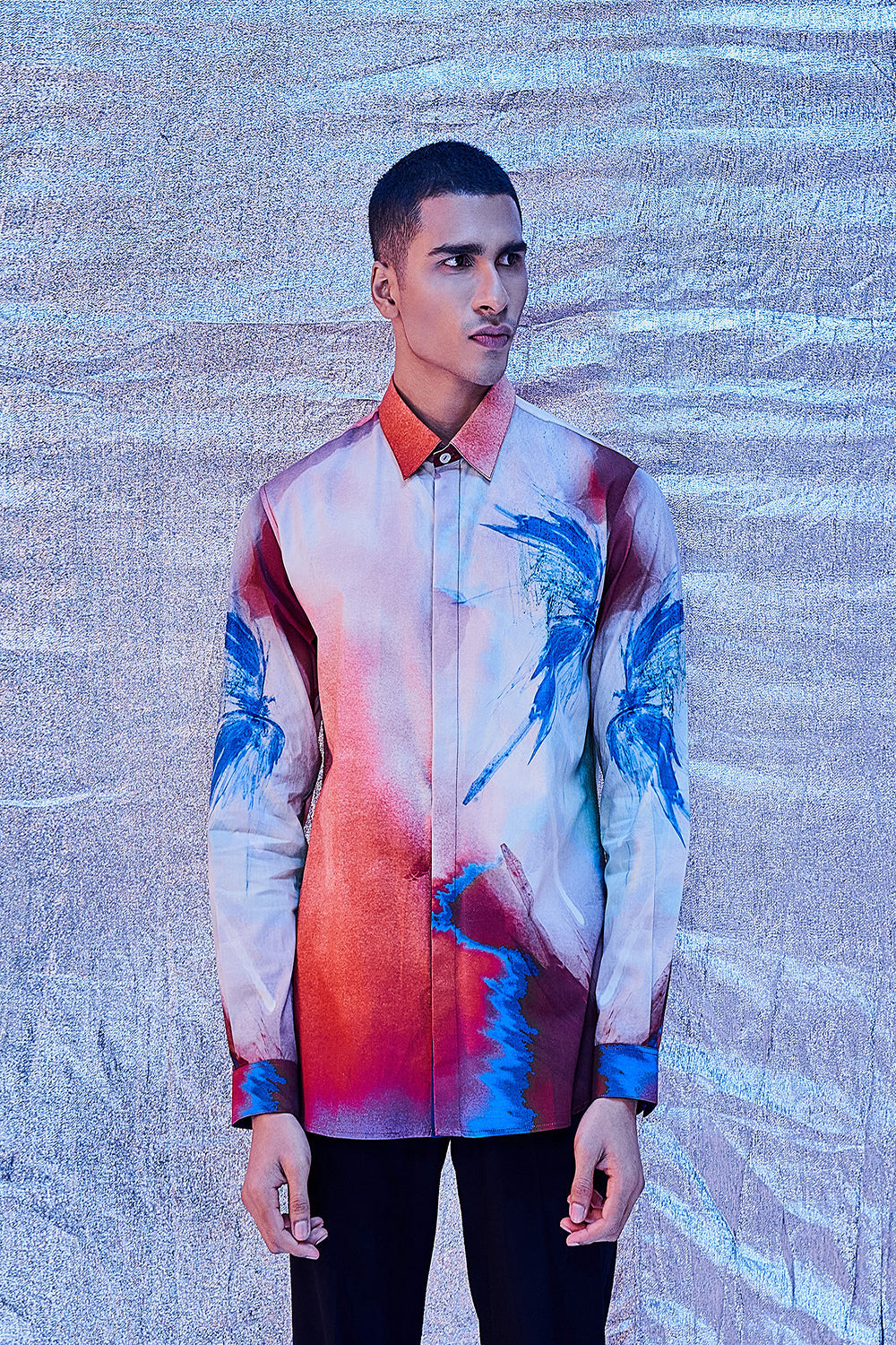 Abstract Splash Printed Shirt - Auraya Fashion -  - #tag1# - #tag2# - #tag3# - #tag3#