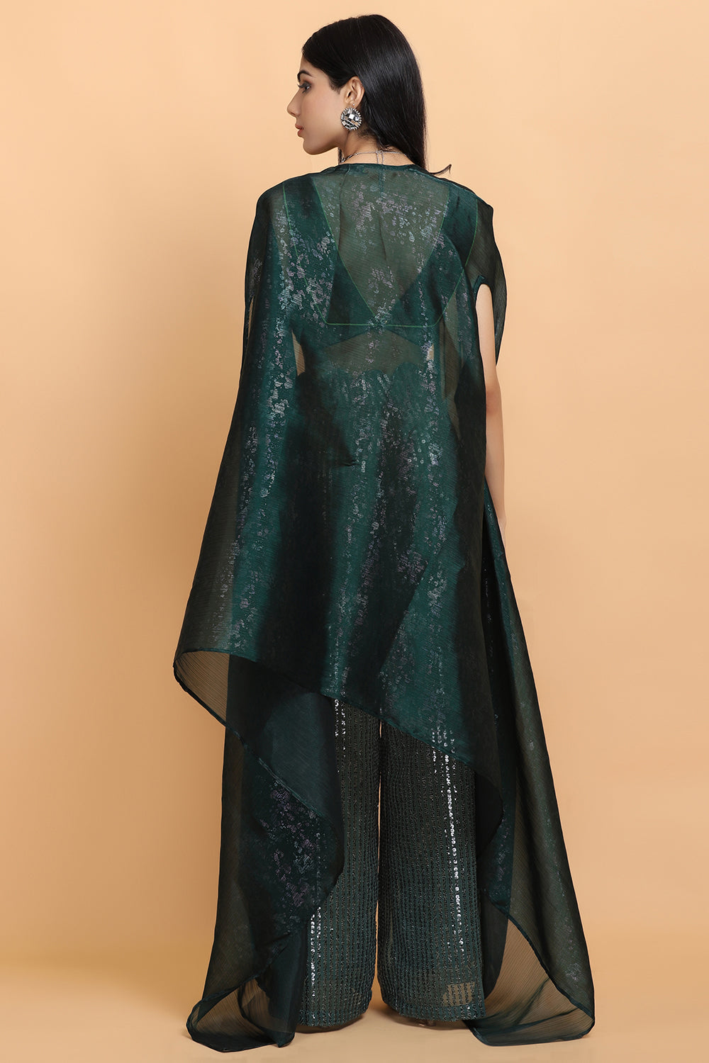 Emerald Green Cheap Thrills Cape Set - Auraya Fashion -  - #tag1# - #tag2# - #tag3# - #tag3#