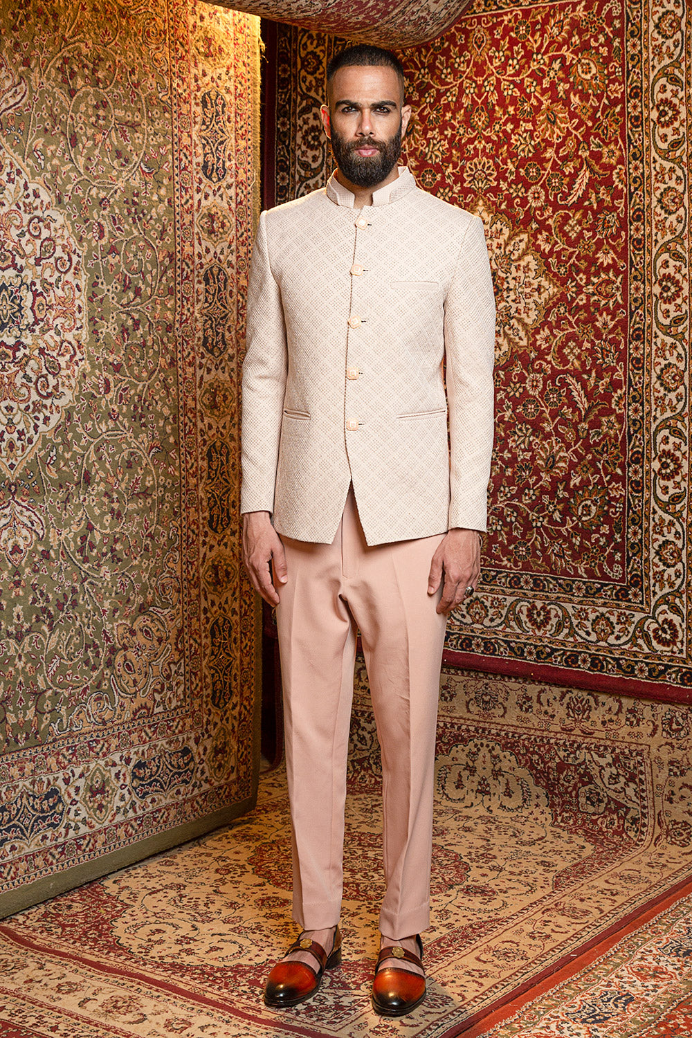 Blonde Oat Blazer - Auraya Fashion - Ankur J Men - #tag1# - #tag2# - #tag3# - #tag3#