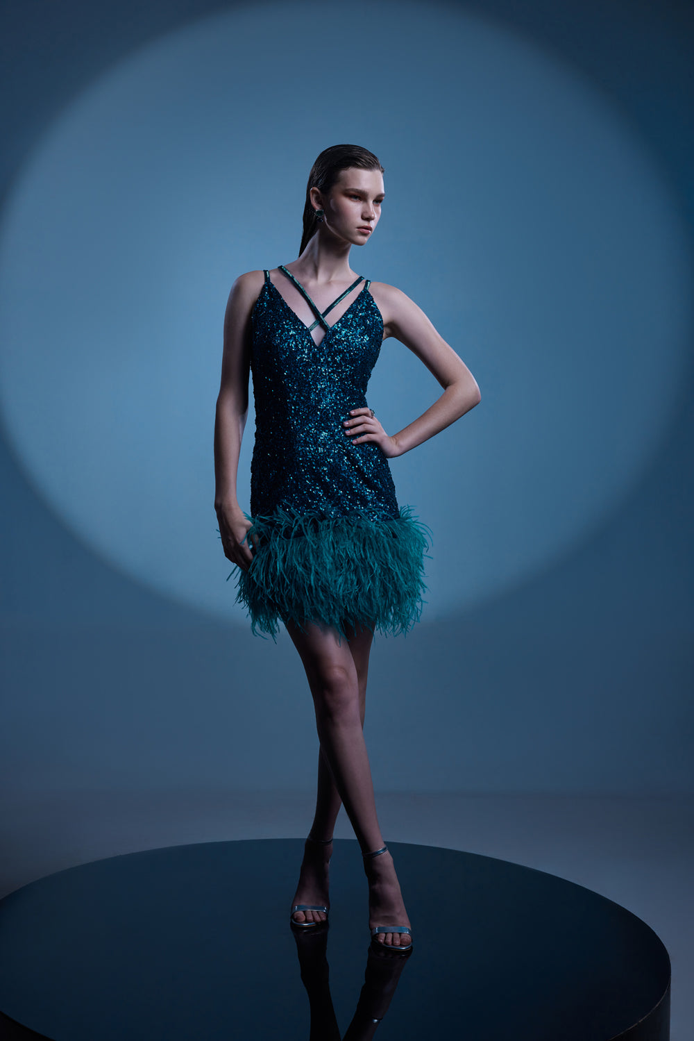 Camille Feather Dress – Auraya Fashion - Main Image