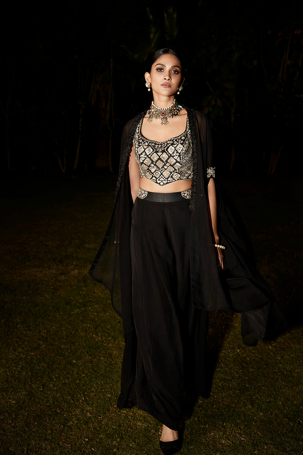 The Sauvage Cape Set - Auraya Fashion - Matsya - #tag1# - #tag2# - #tag3# - #tag3#