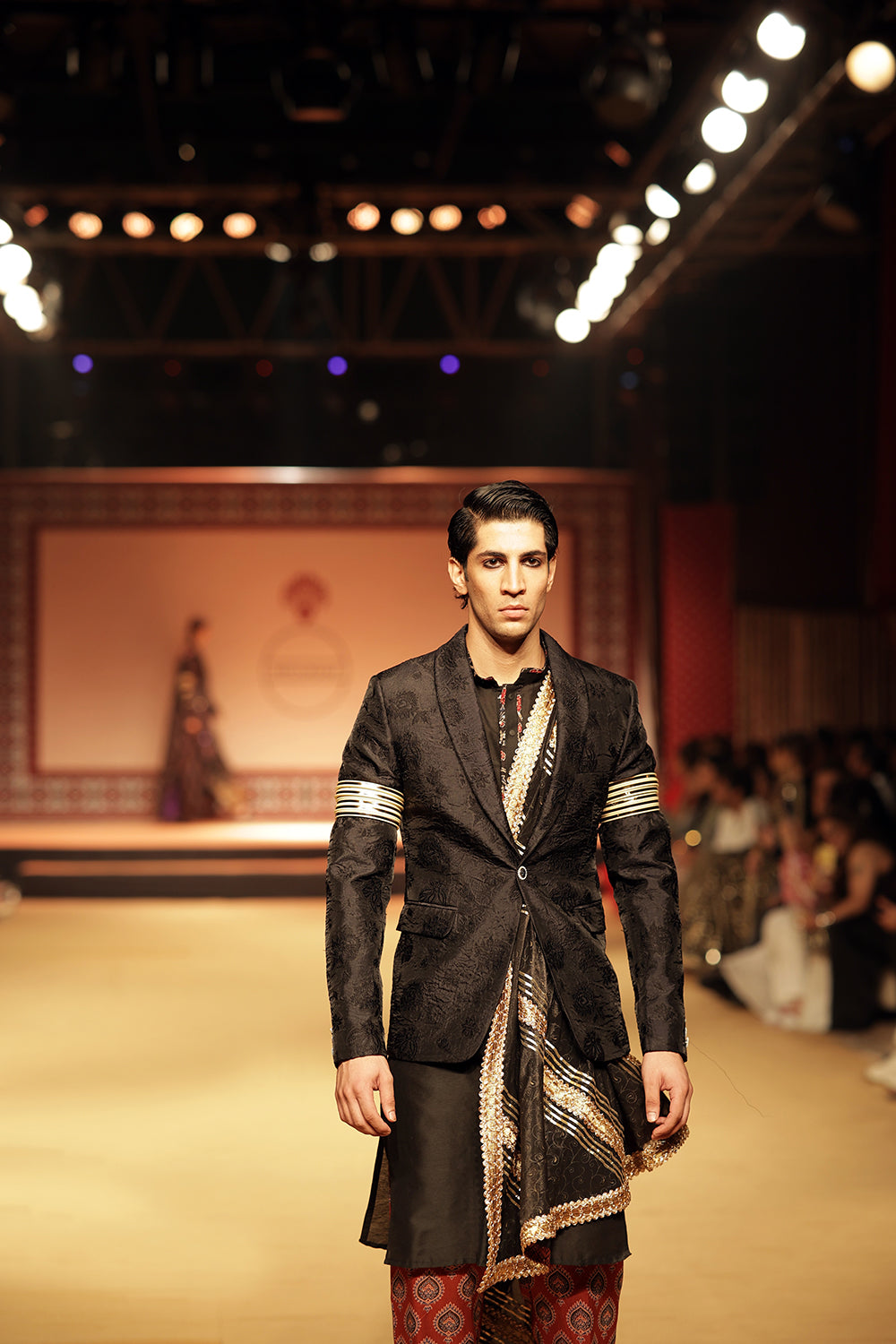 Ajrakh Jacquard Blazer With Ajrakh Pants  - Auraya Fashion -  - #tag1# - #tag2# - #tag3# - #tag3#