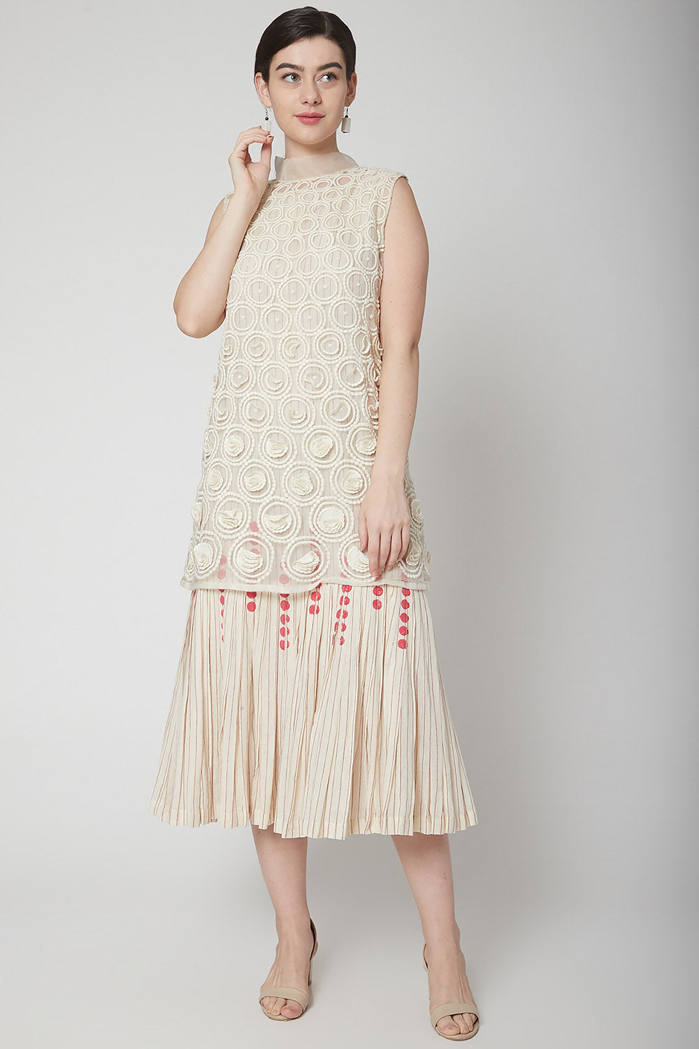 Embroidered White Organza Dress - Auraya Fashion - Nidhika Shekhar - #tag1# - #tag2# - #tag3# - #tag3#