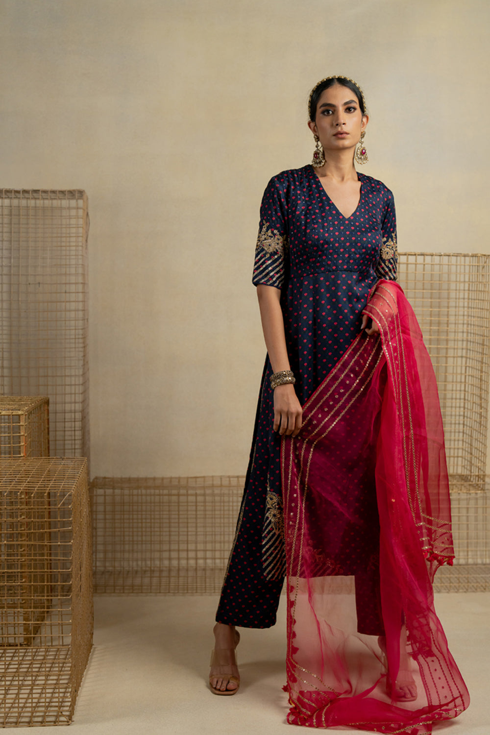 Gulal Organza Dupatta - Auraya Fashion - Pooja Keyur - #tag1# - #tag2# - #tag3# - #tag3#